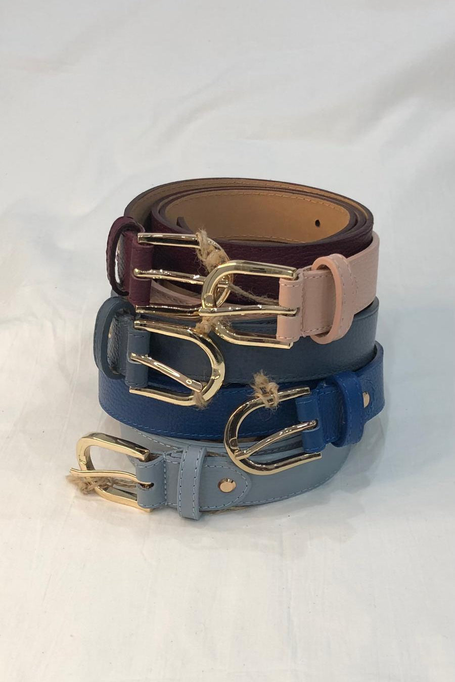 Classica - cintura in pelle con fibbia gold