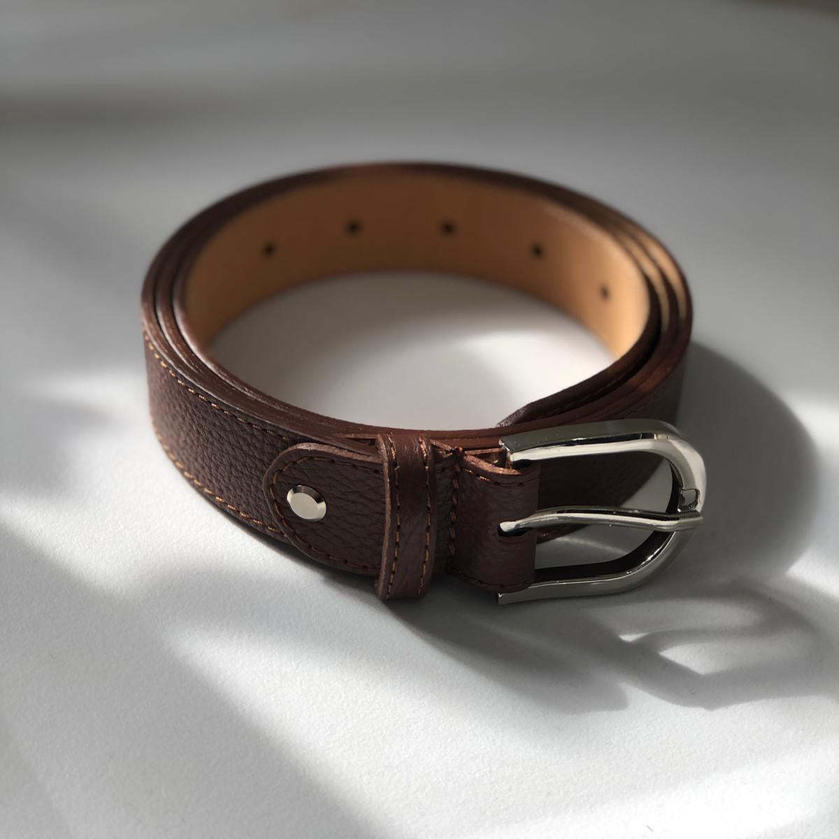 Classica - cintura in pelle con fibbia gold