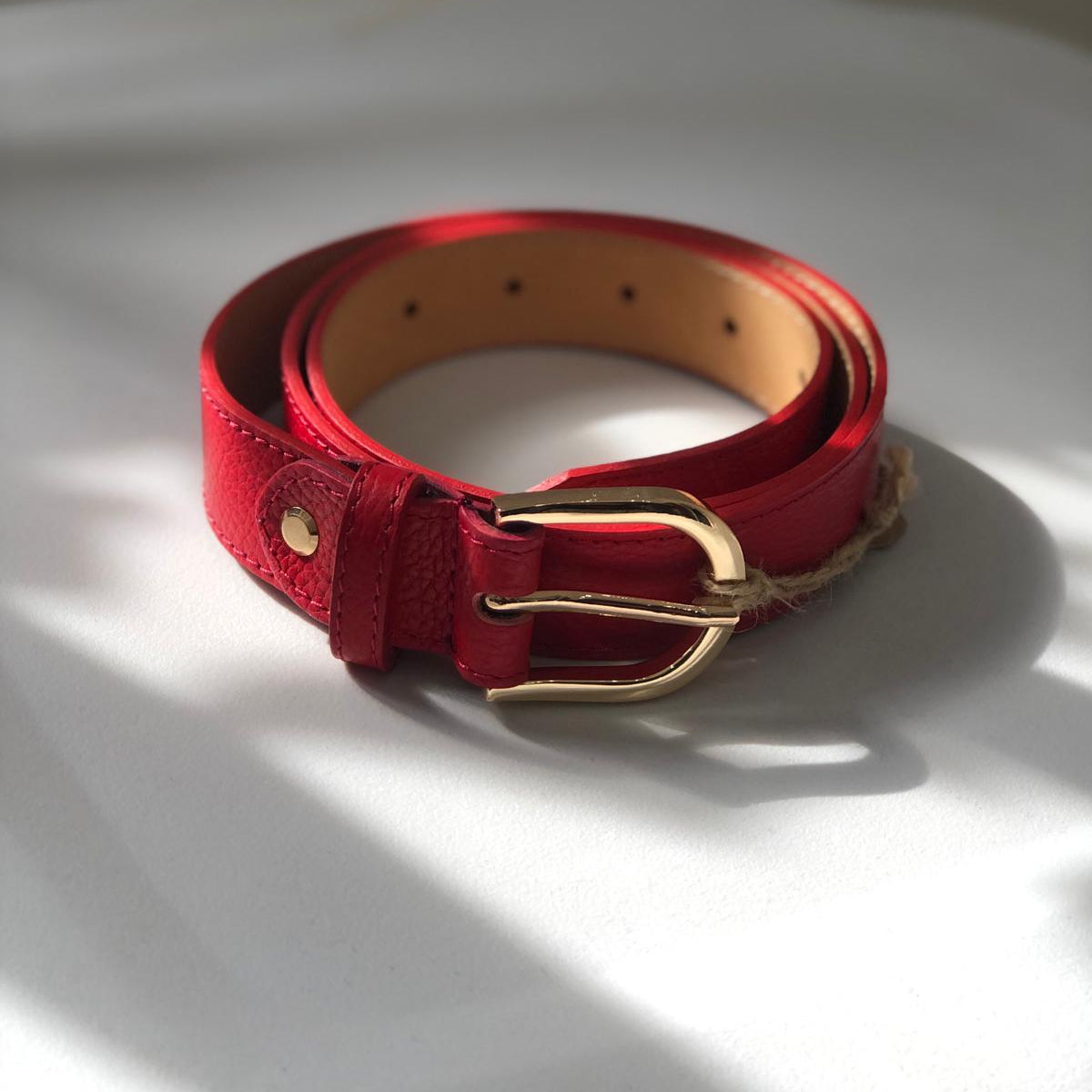 Classica - cintura in pelle con fibbia gold