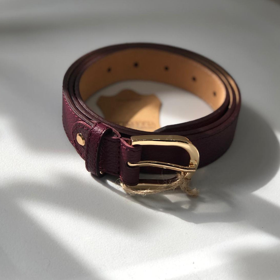 Classica - cintura in pelle con fibbia gold