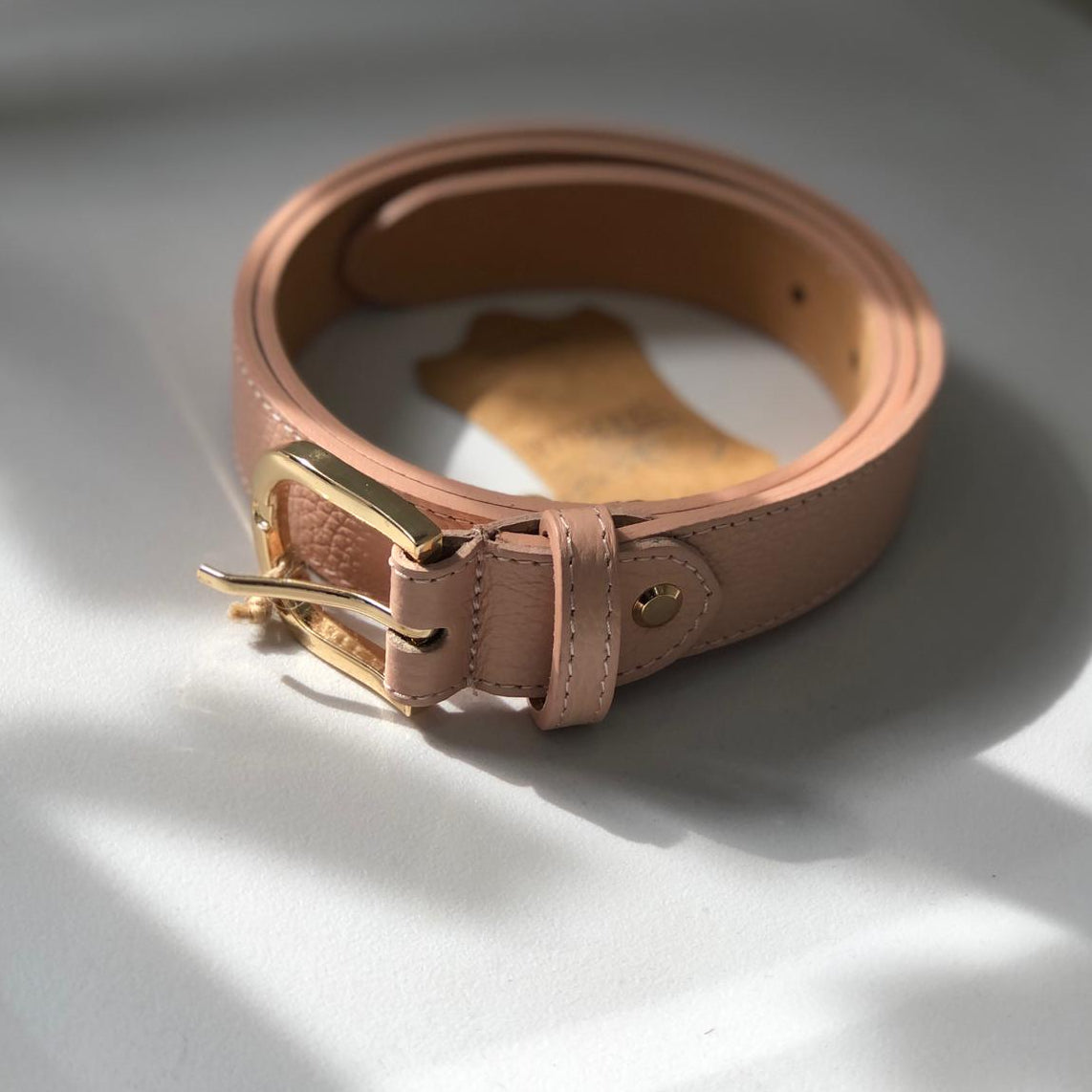 Classica - cintura in pelle con fibbia gold