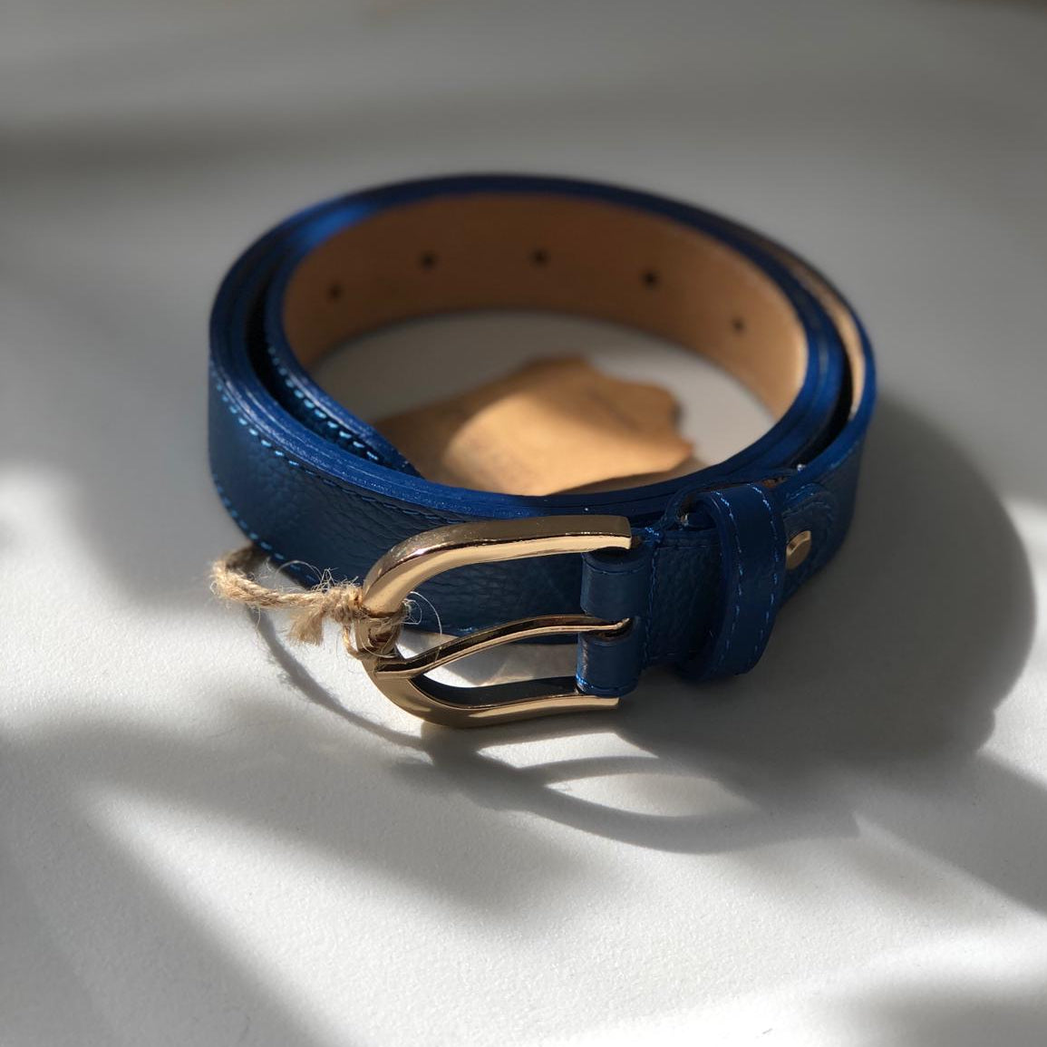 Classica - cintura in pelle con fibbia gold