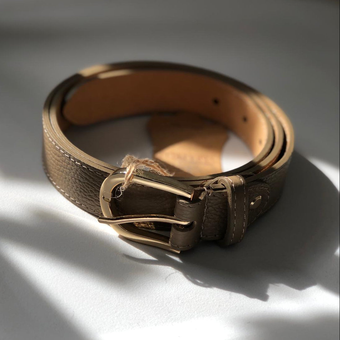 Classica - cintura in pelle con fibbia gold