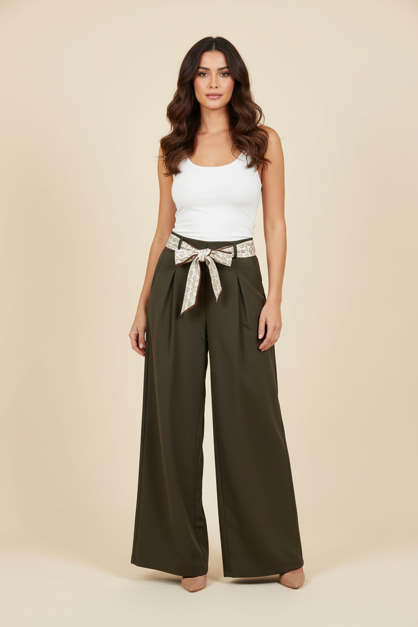 Pantalone Galia - Pantalone con Cintura Fantasia