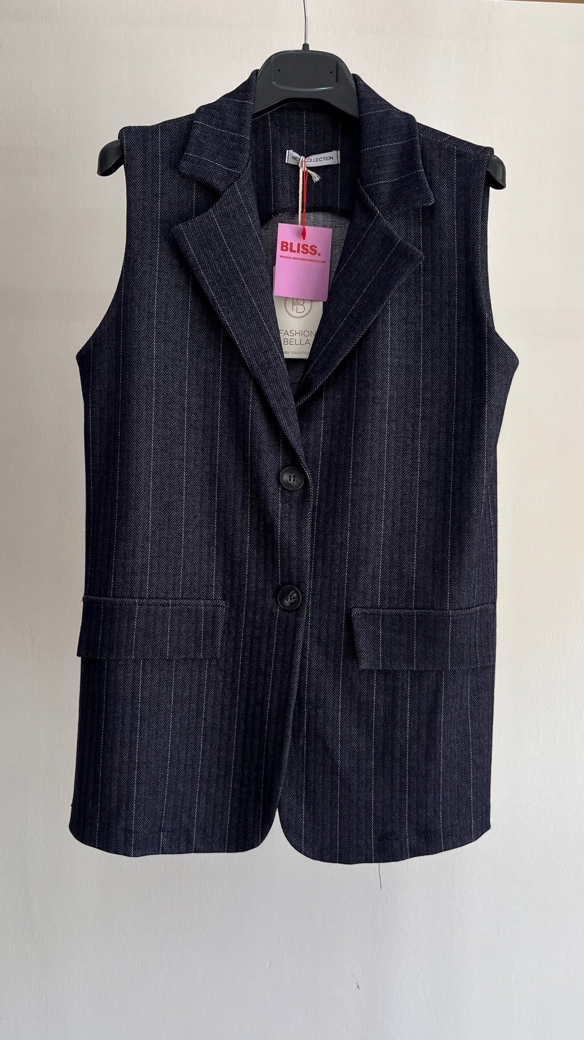 Gilet Antonella – Gessato Navy