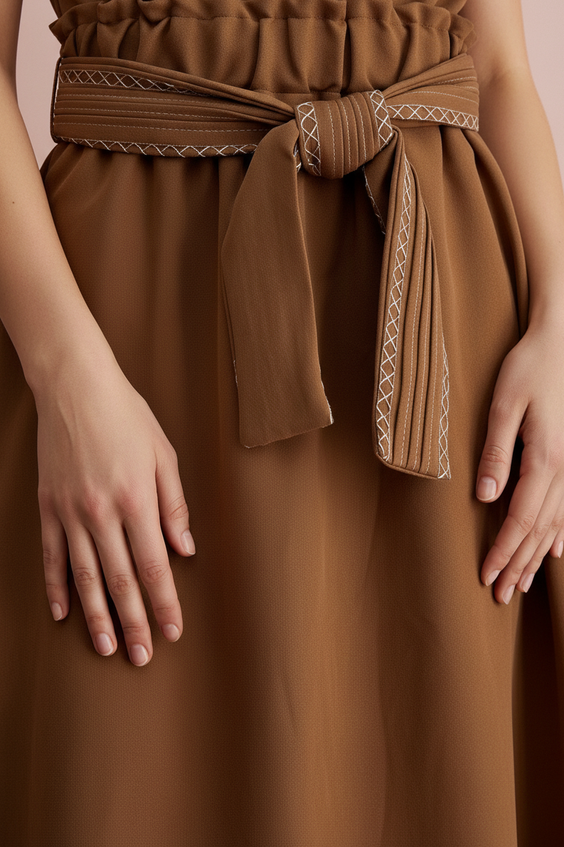 Gonna Stella - Gonna Midi stile Paper-Bag con Cintura