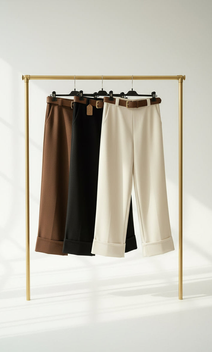 Pantalone Lucia - Pantalone Donna Elegante con Cintura