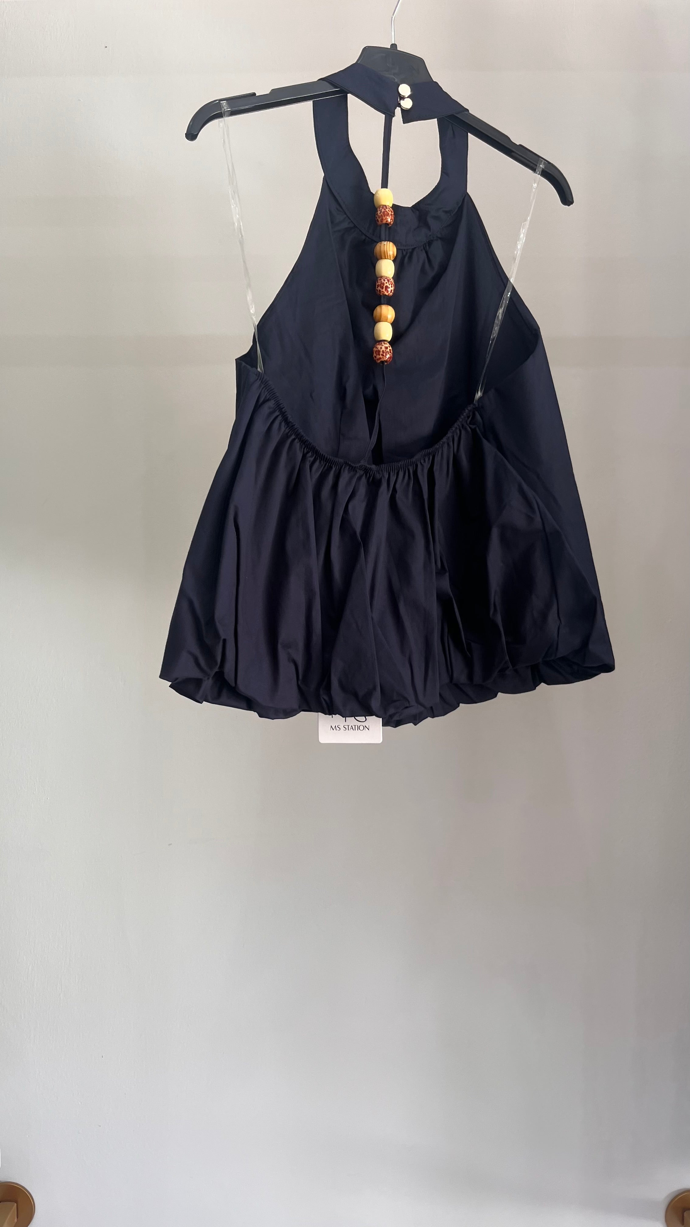 Blusa Paloma - Top Balloon con Collo Halter e Schiena Scoperta