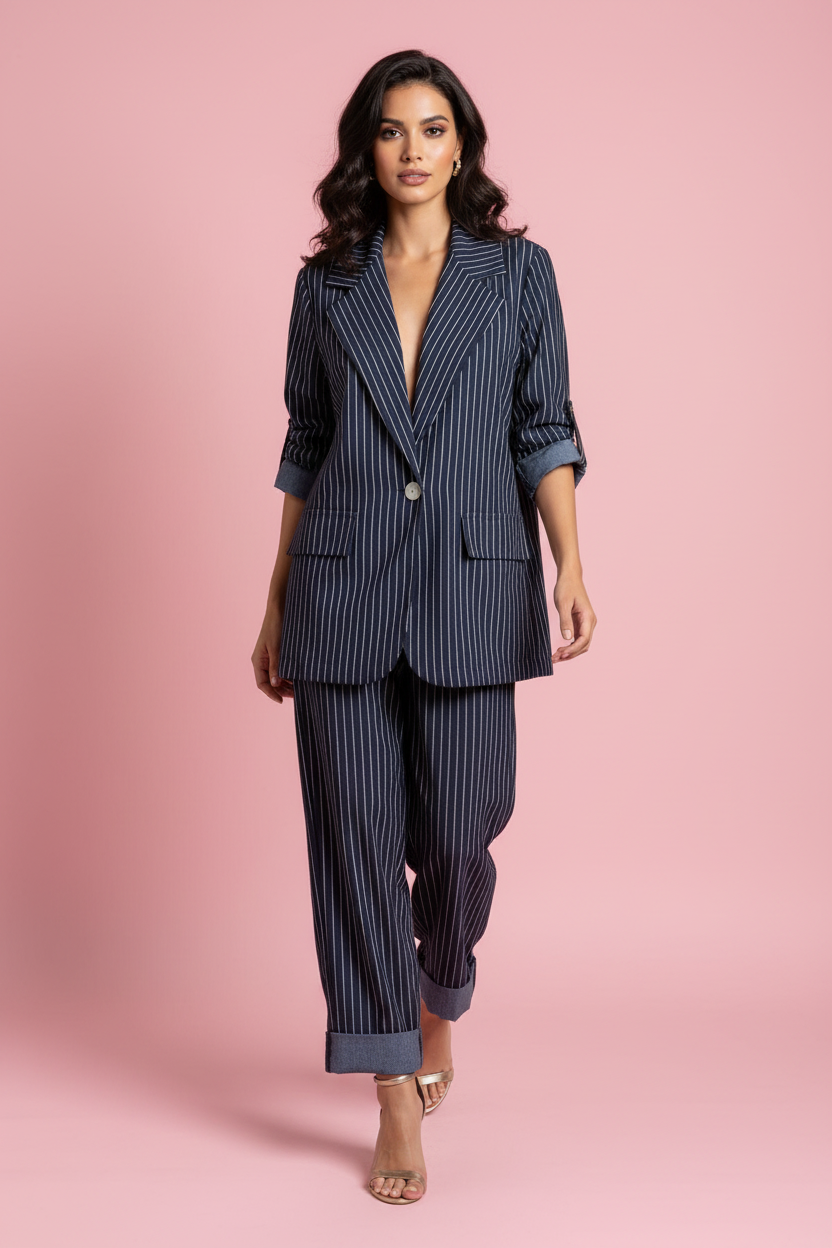 Coordinato Jessica – Blazer e Pantalone Gessato