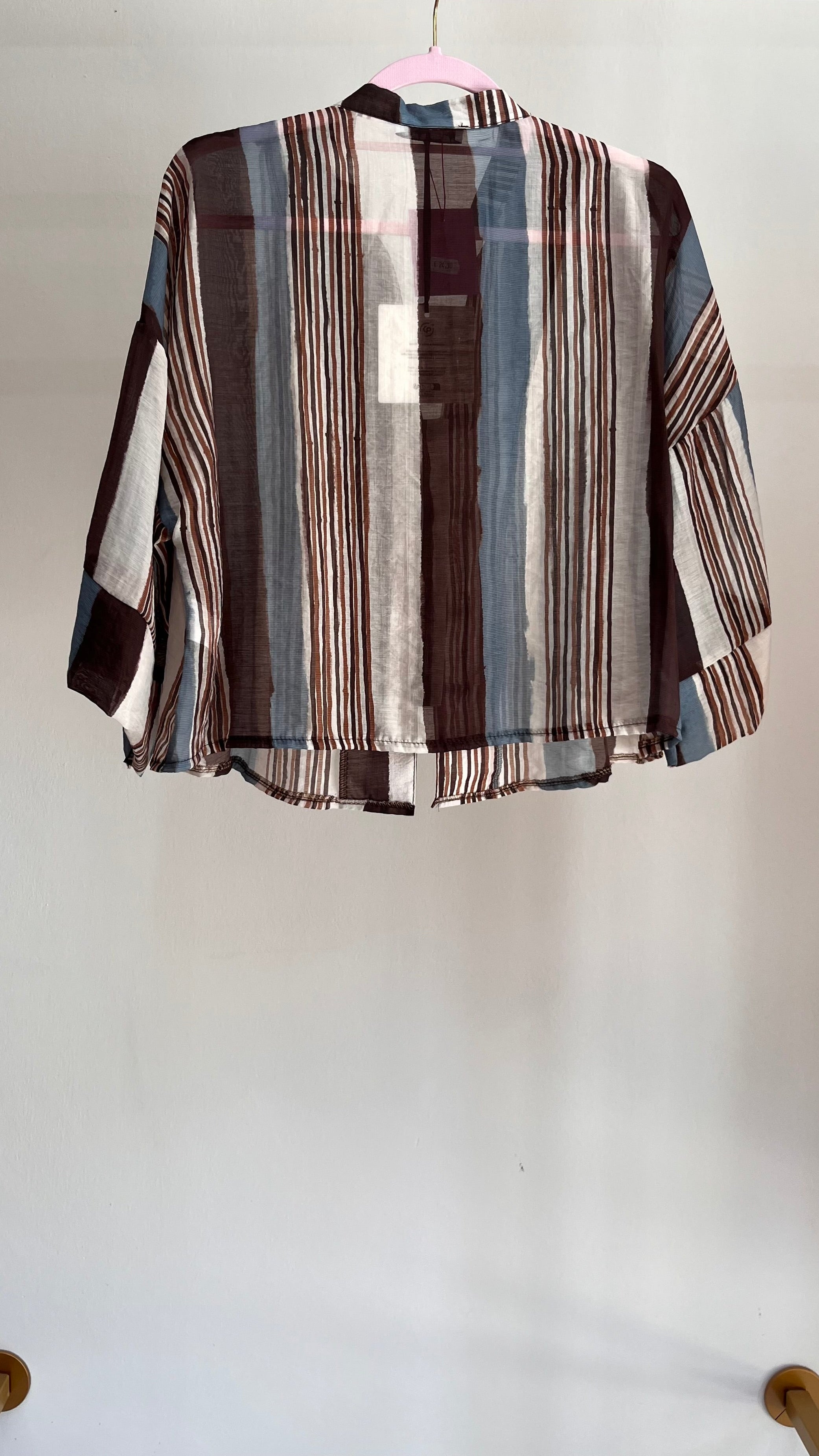 Camicia Hanna – Camicia Kimono a Righe con Alamari
