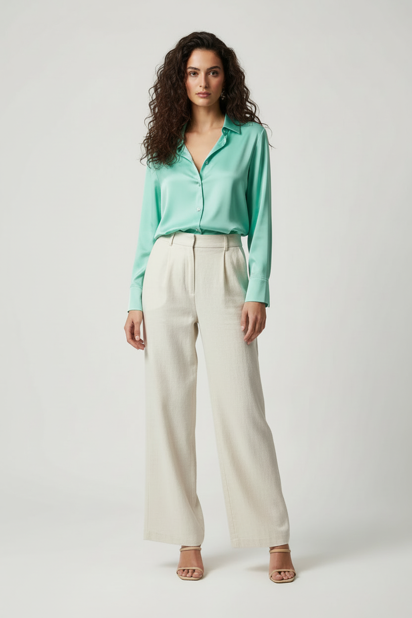 Camicia in Satin Primavera – Bliss Womens Wear