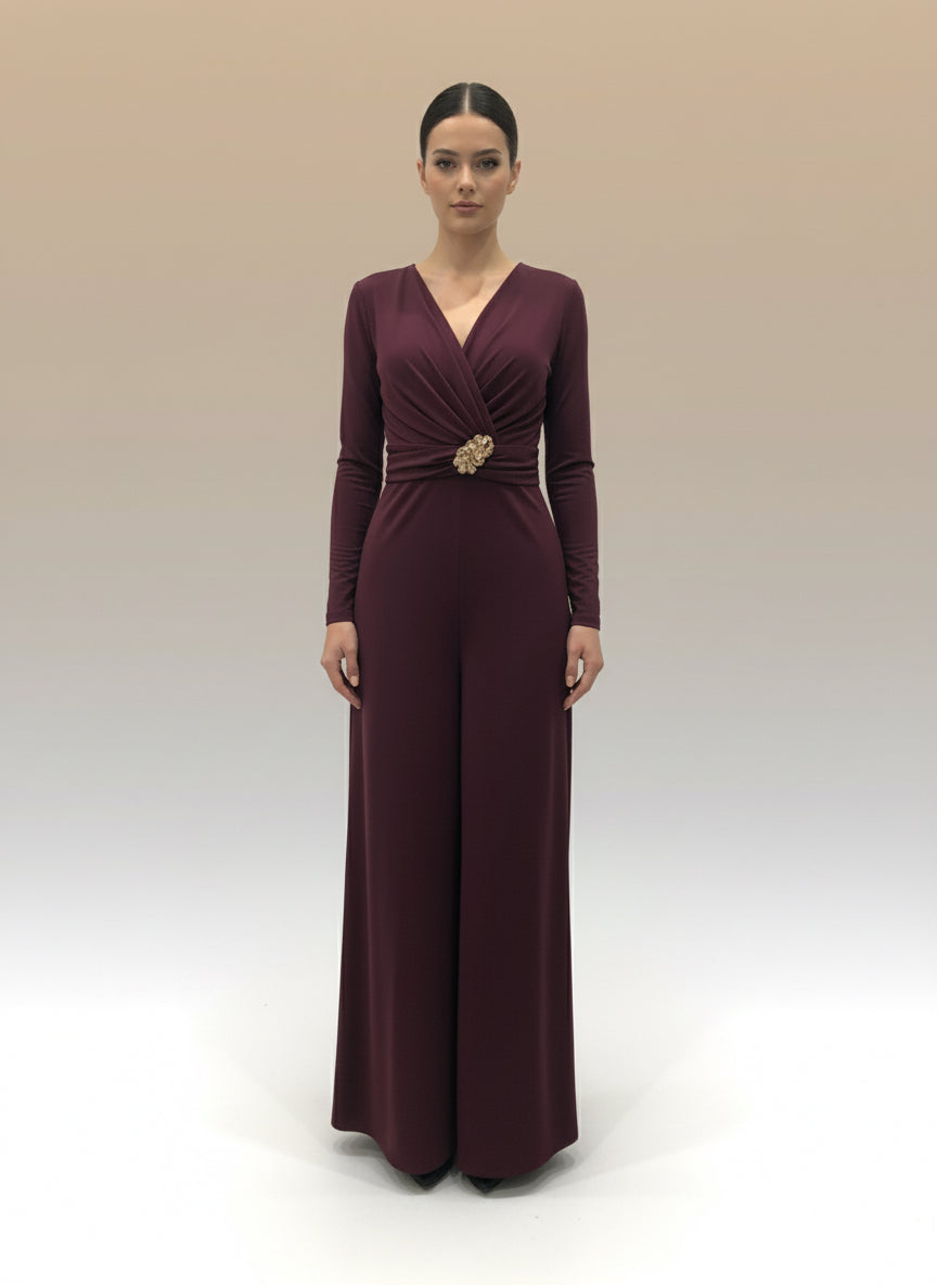 Tuta Greta Elegante con Dettaglio Oro - Jumpsuit Donna