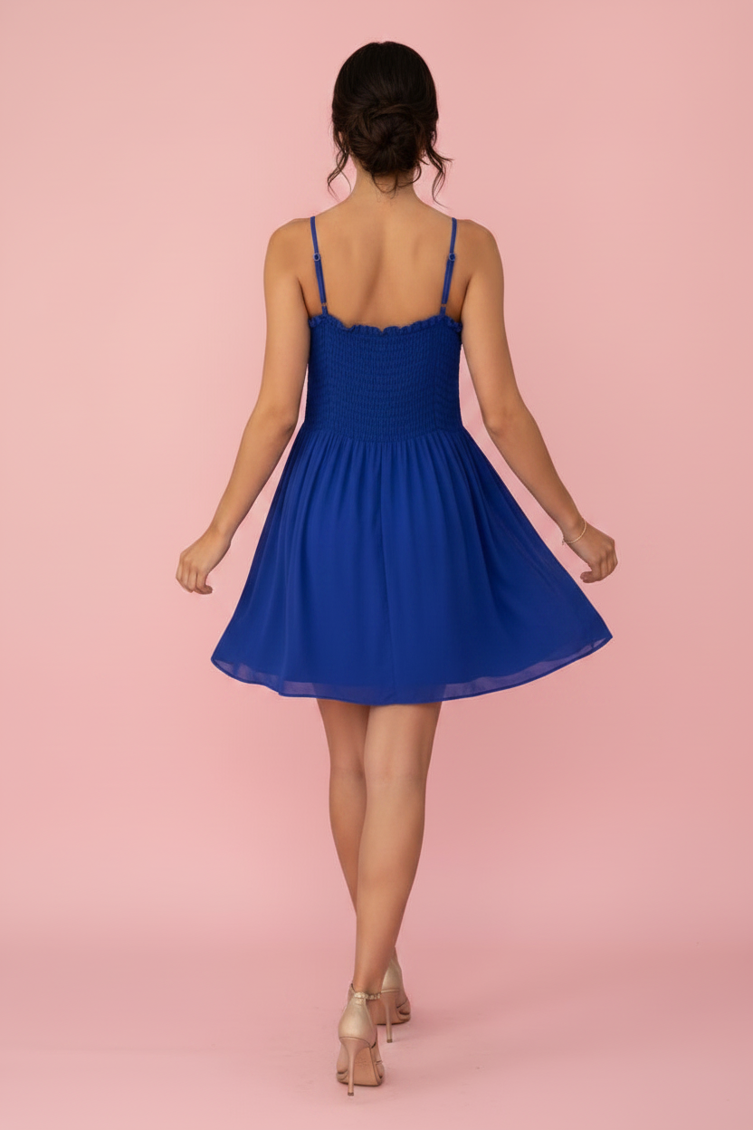 Vestito Talia – Abito Midi Smock con Spalline
