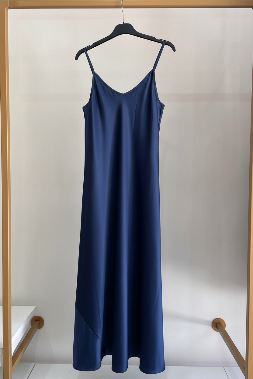 Abito Matilda - Vestito Lungo Satin con Spalline Sottili