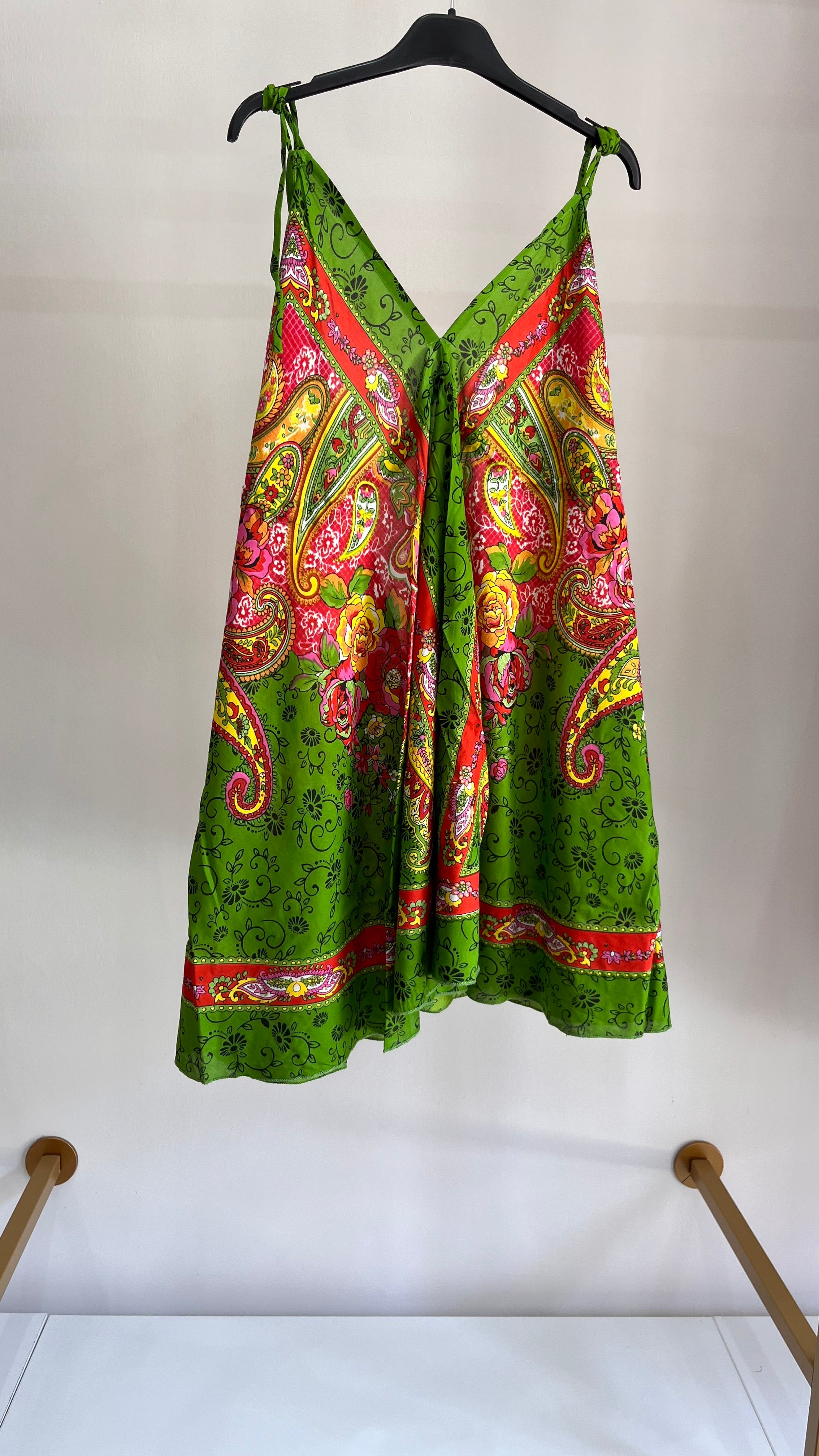 Vestito Beatrice – Abito Boho Paisley con Spalline Annodate