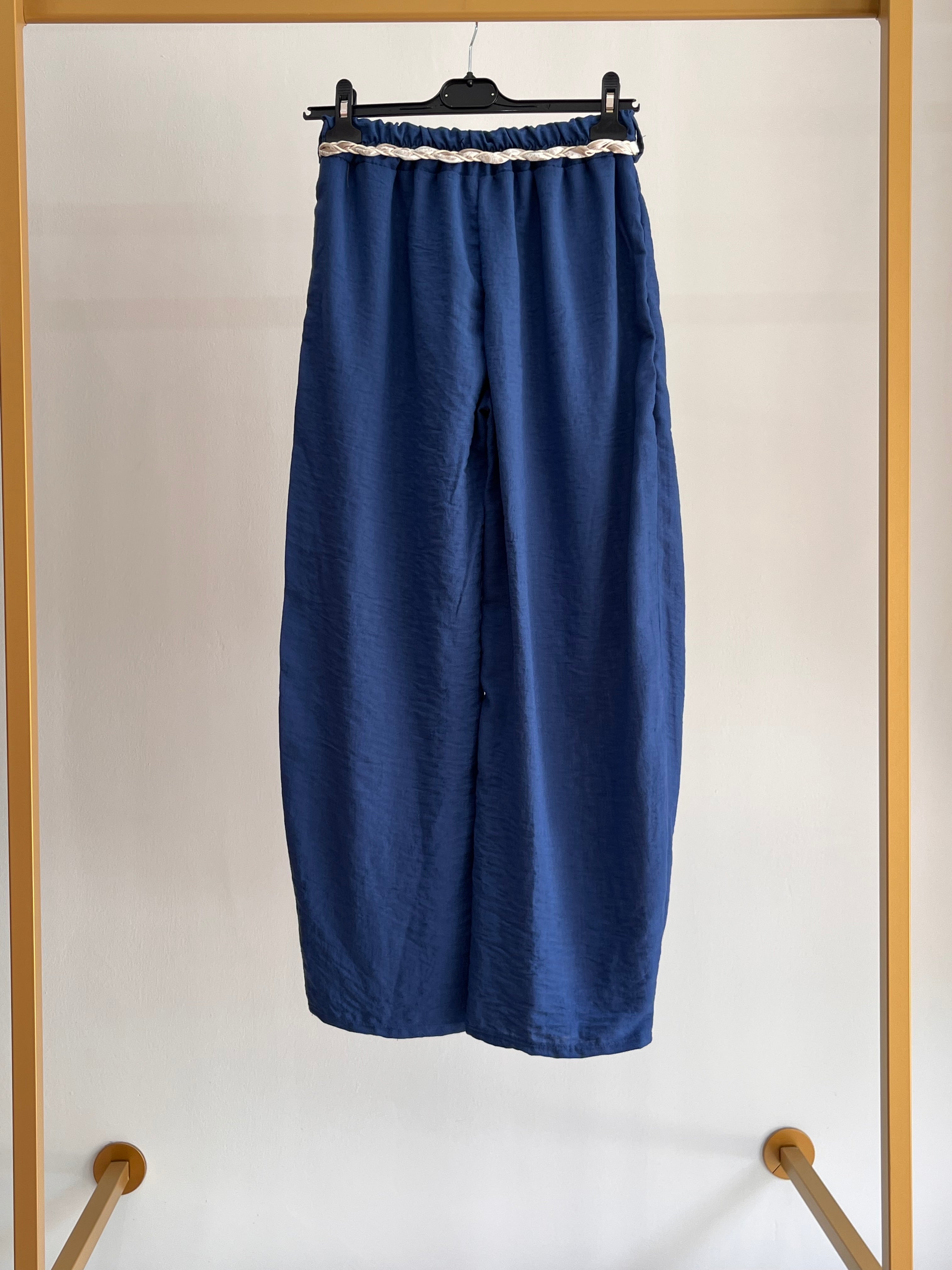 Pantalone Giulia - Pantalone Palazzo con Cintura Corda – Donna Casual Chic