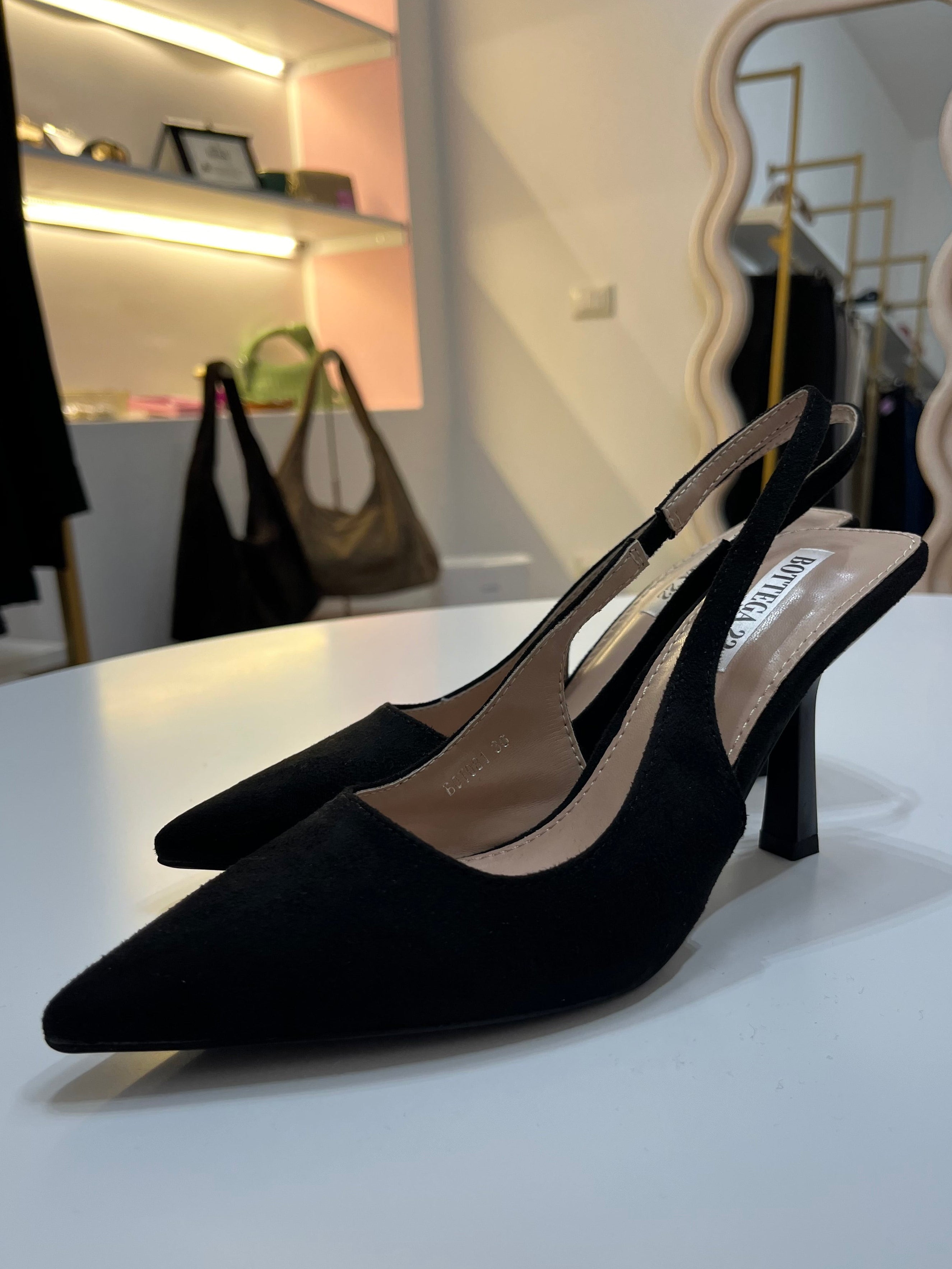 Slingback Kate – Décolleté in Suede con Tacco 8 cm