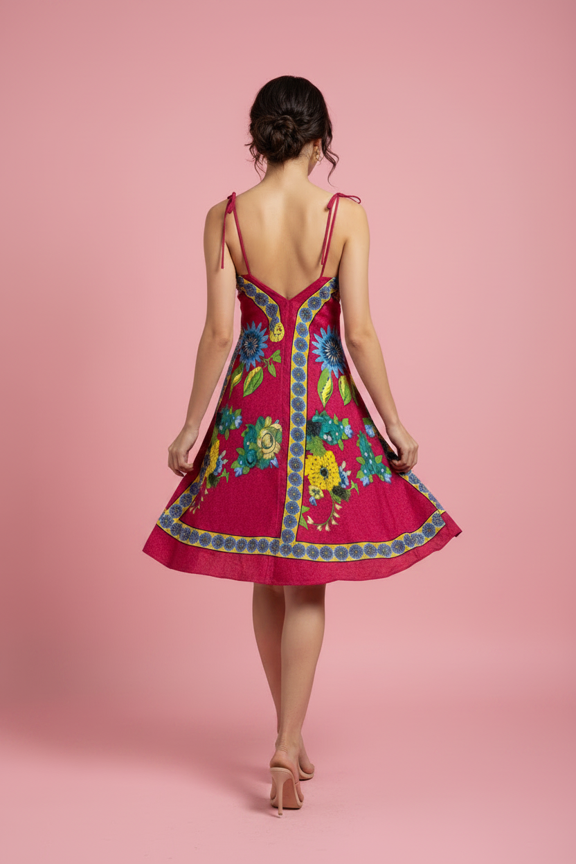 Vestito Arianna – Abito Corto Floreale con Spalline