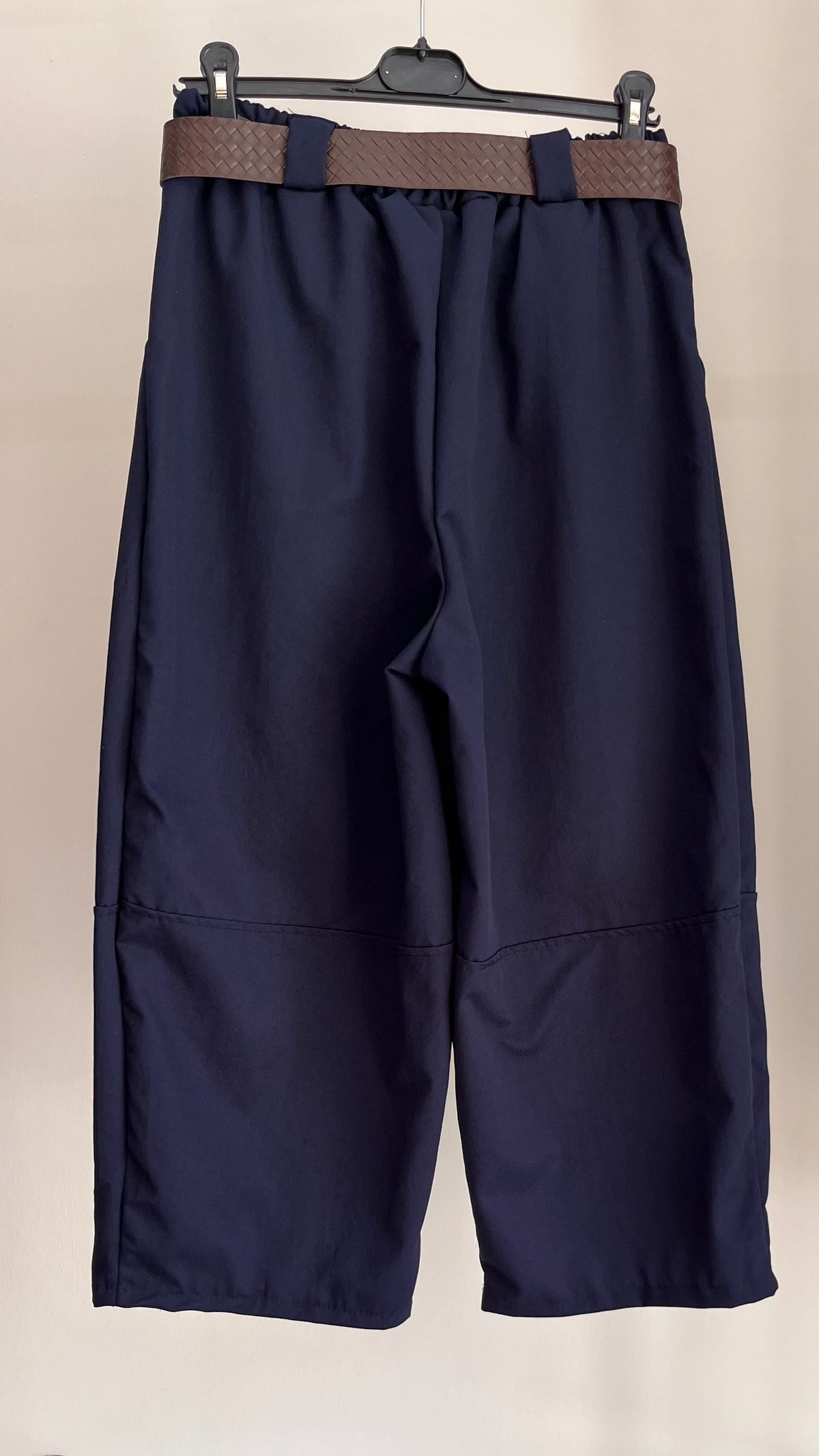 Pantalone Marlena blu a gamba ampia cropped