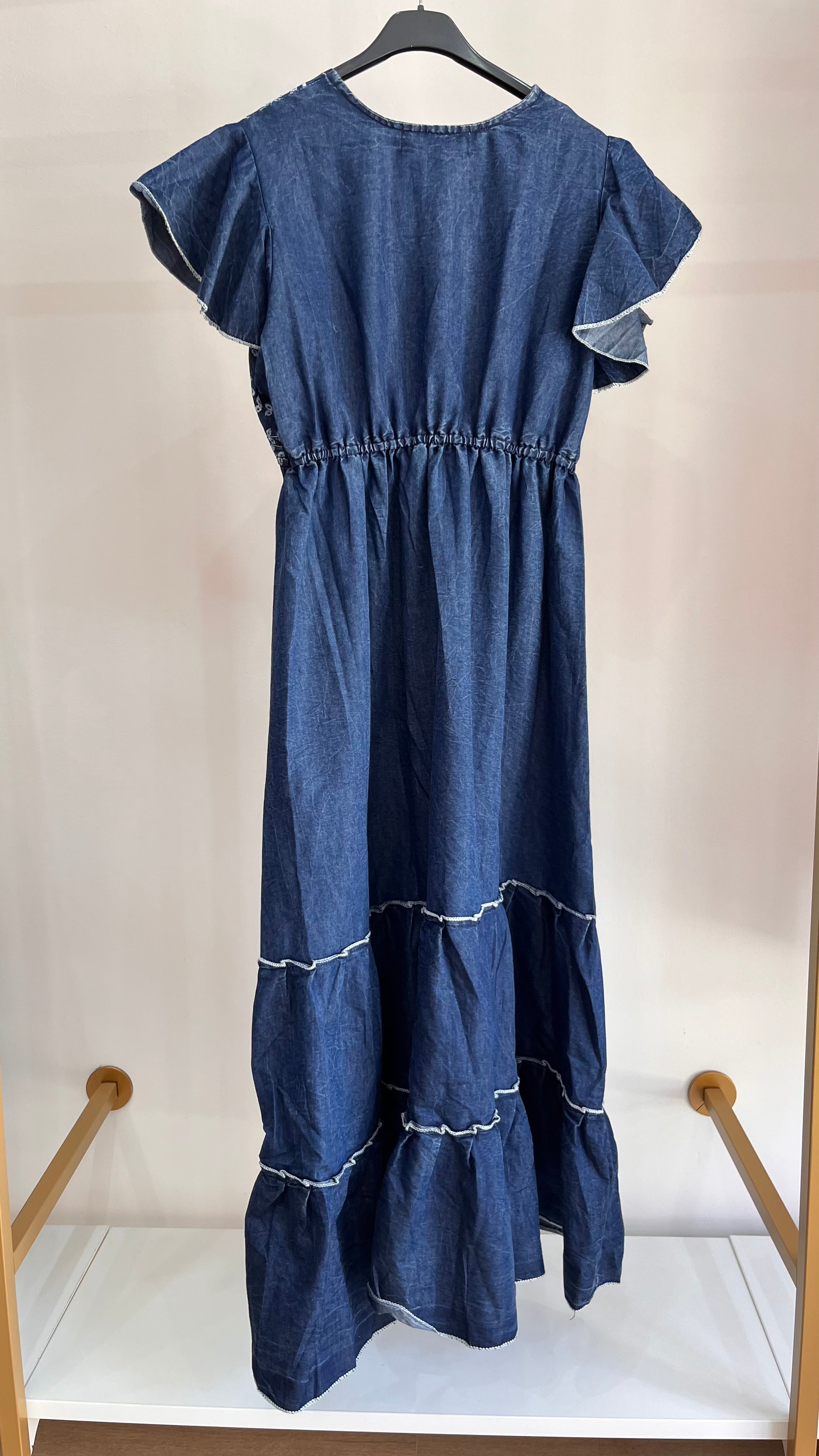 Abito Alisha – Abito Lungo in Denim con Ricami