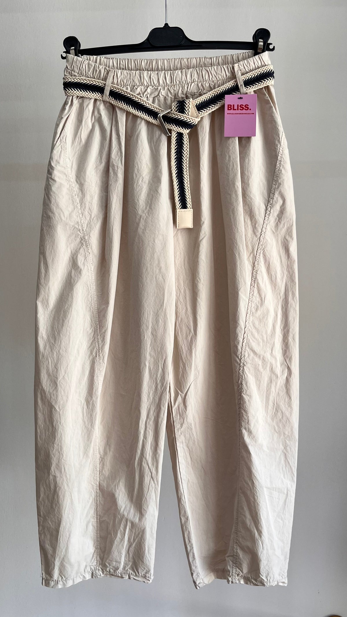 Pantalone Siena – Pantalone Balloon con Cintura Intrecciata