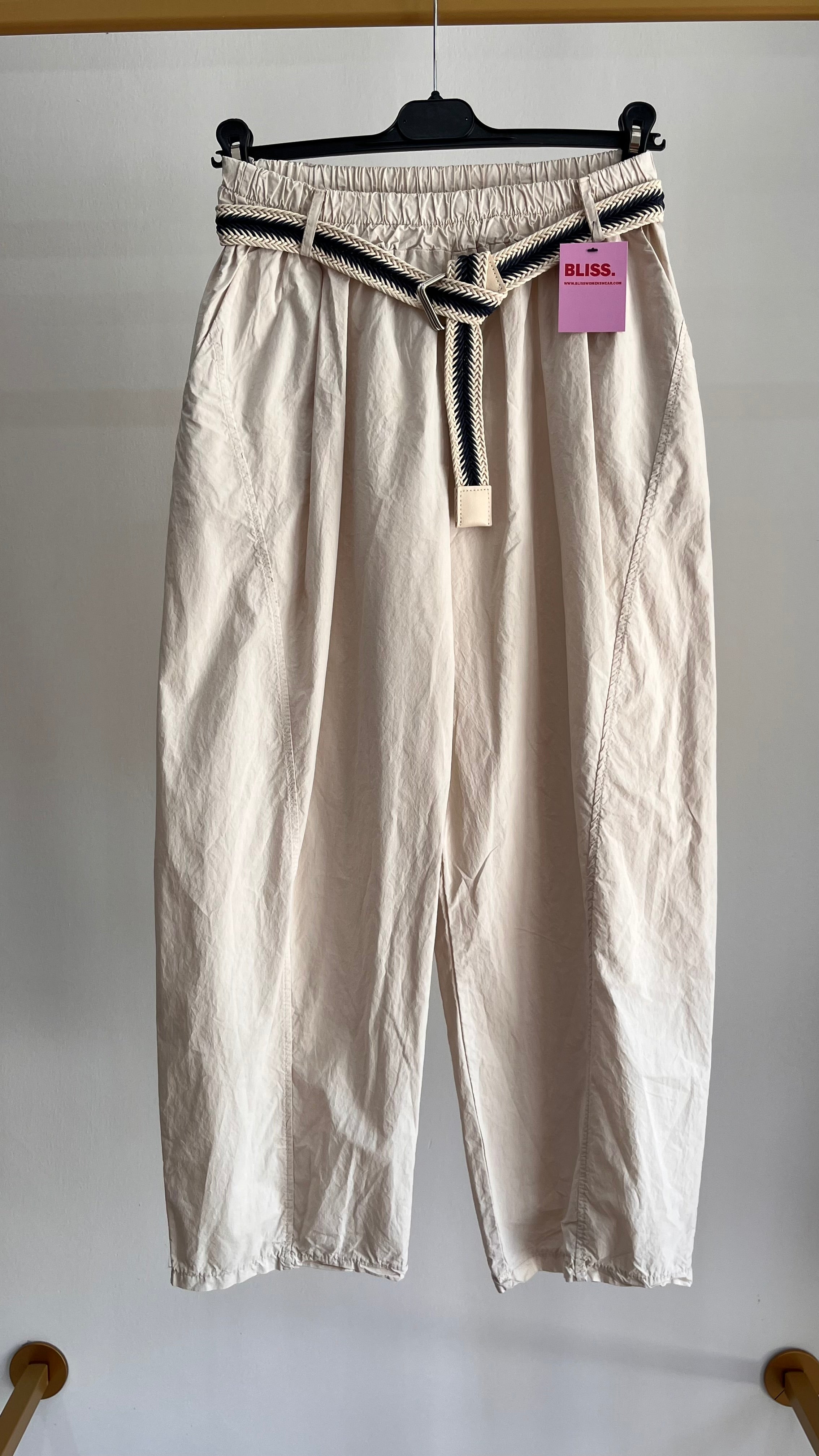Pantalone Siena – Pantalone Balloon con Cintura Intrecciata