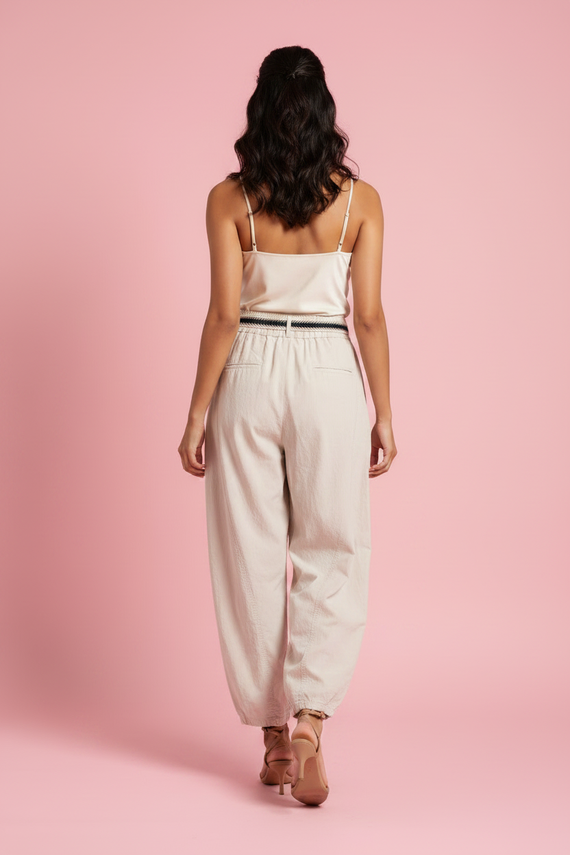 Pantalone Siena – Pantalone Balloon con Cintura Intrecciata