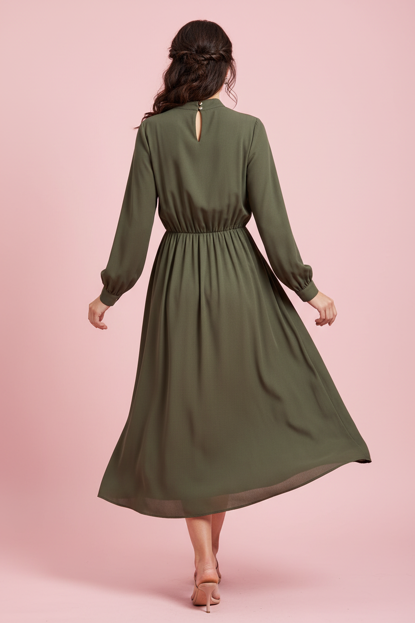 Vestito Lourdes – Abito Midi maniche lunghe