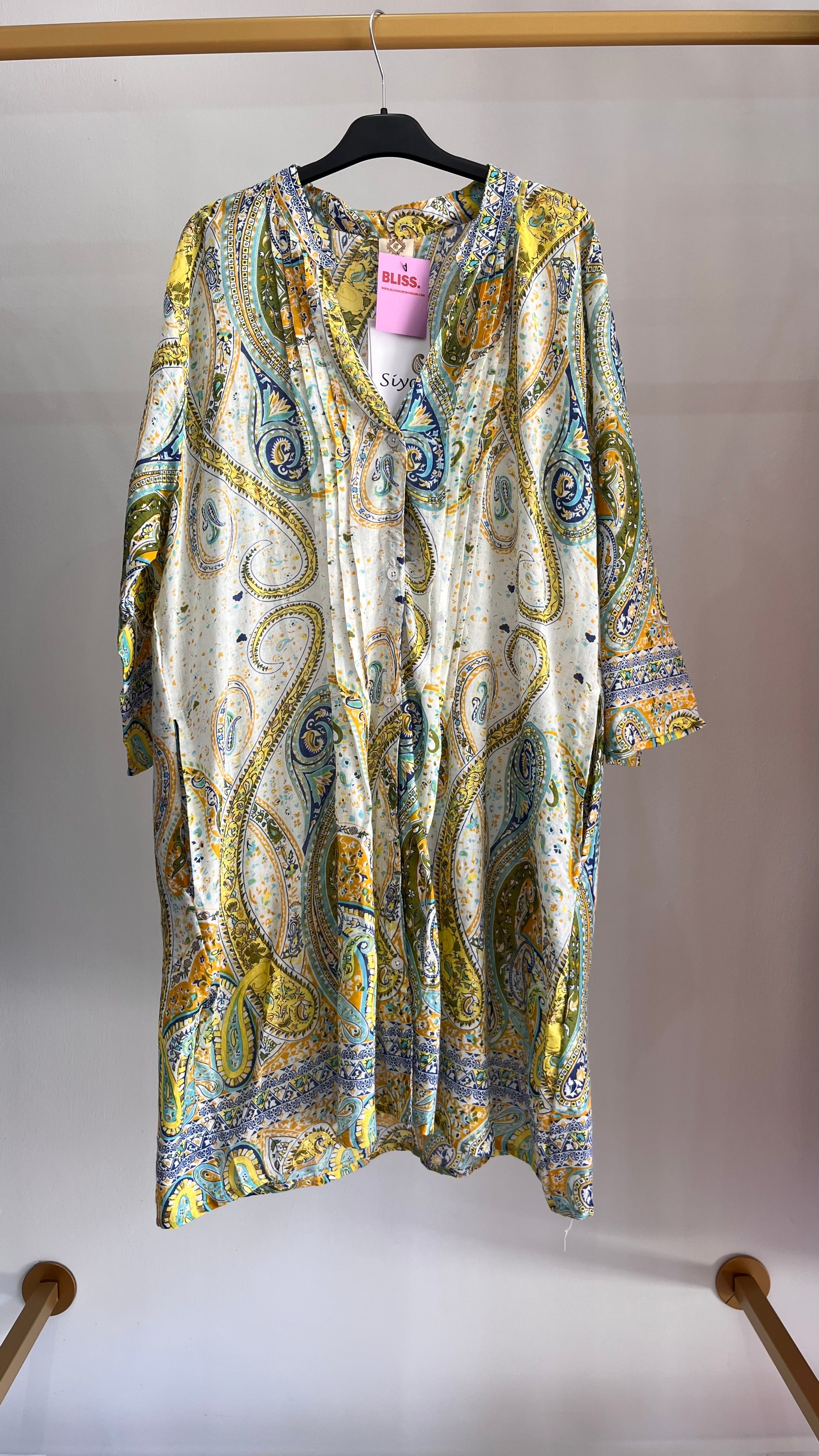 Camicia Stella – Blusa Paisley Multicolor con Stampa Orientale