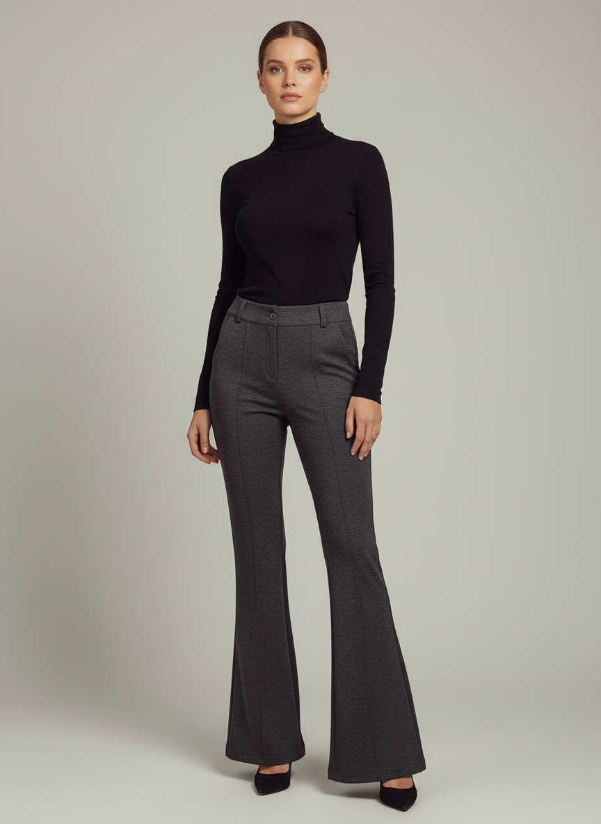 Pantalone Verona - Legging Elegante con Zampa Oxford