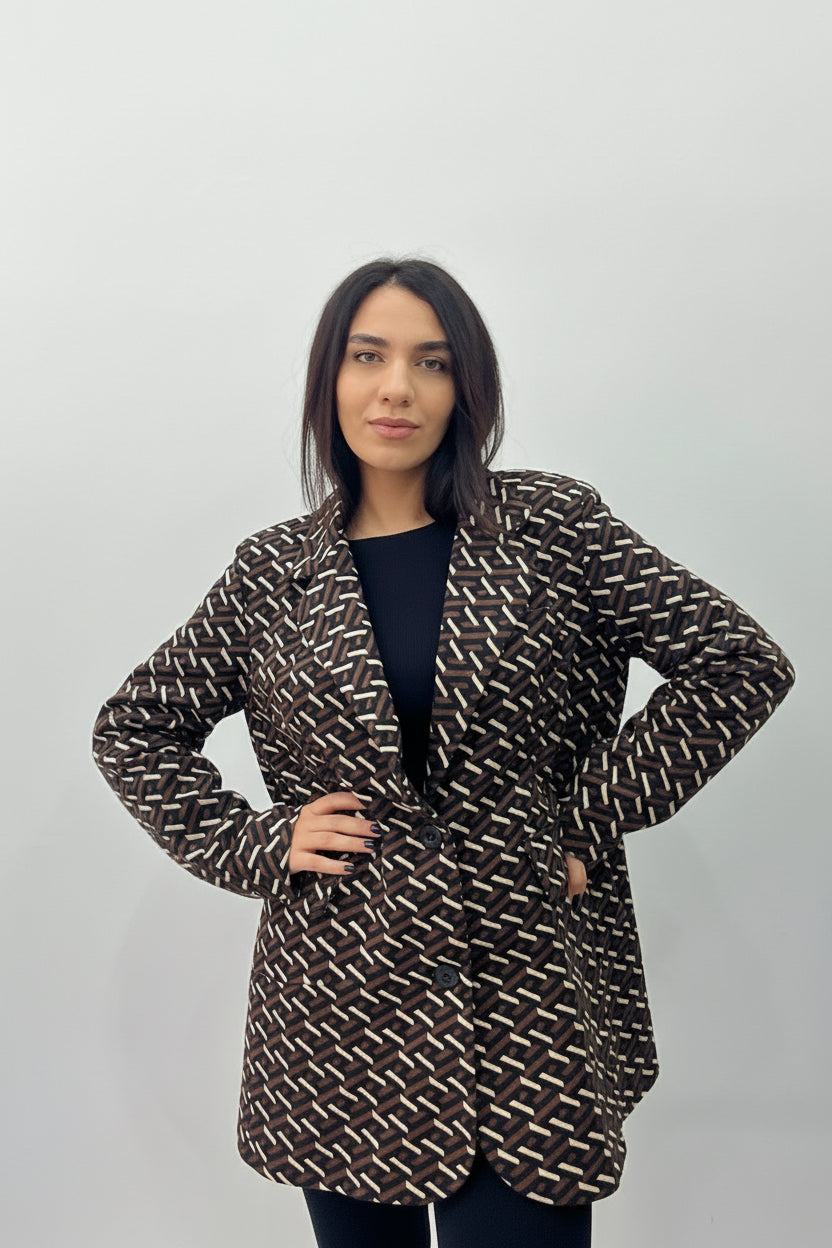 Blazer Giorgia Oversize Fantasia Geometrica - Giacca Donna