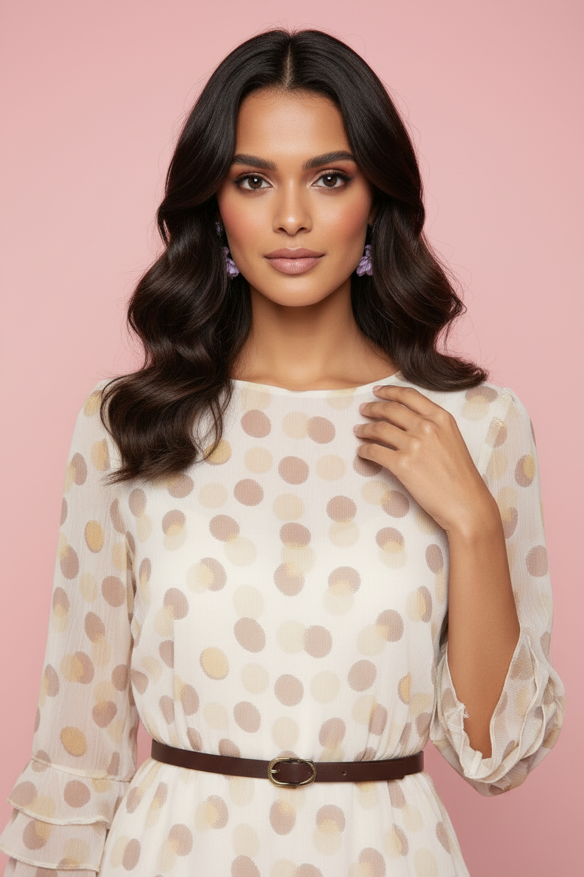 Vestito Gaia – Abito Corto in Chiffon a Pois