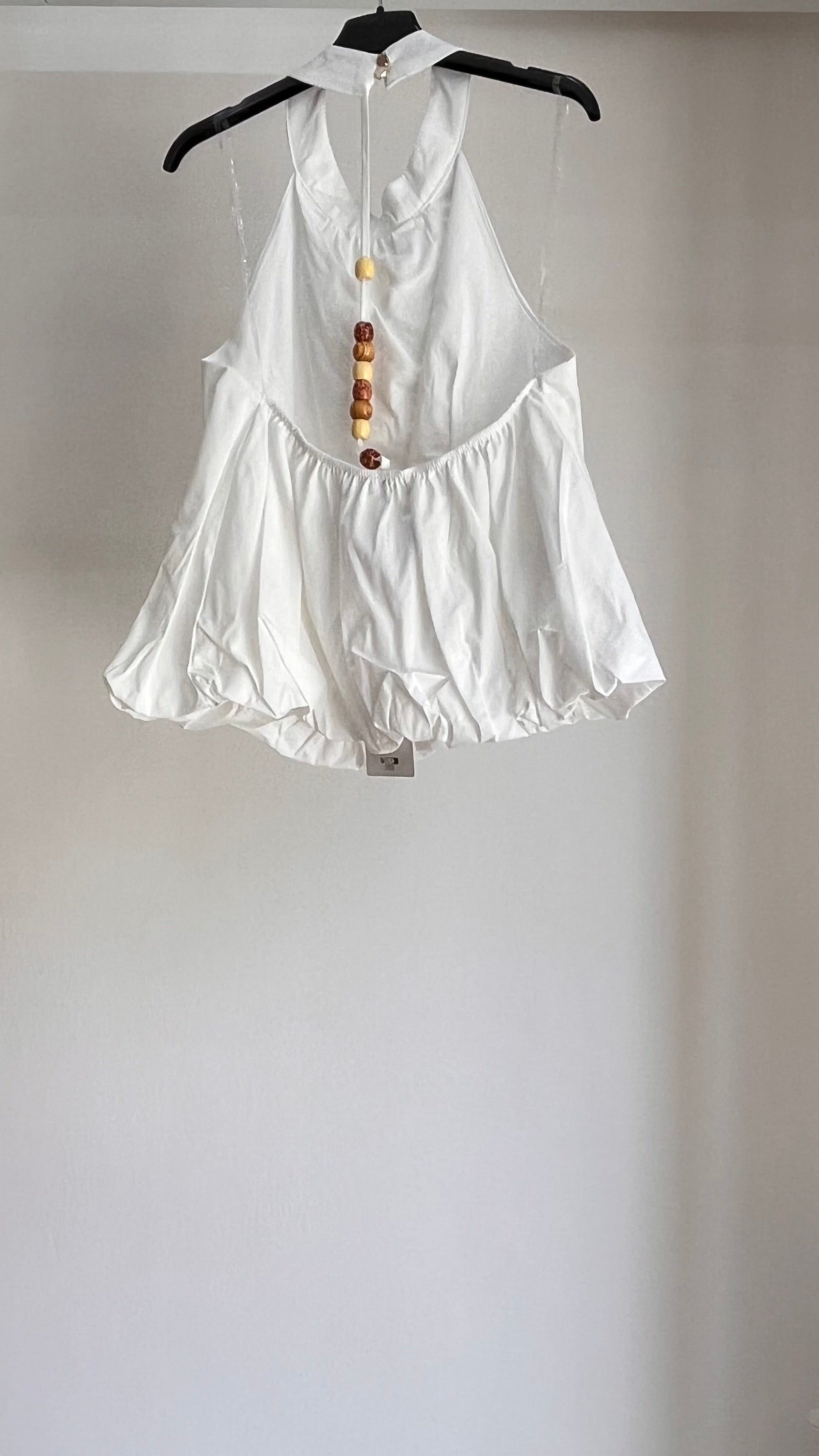 Blusa Paloma - Top Balloon con Collo Halter e Schiena Scoperta