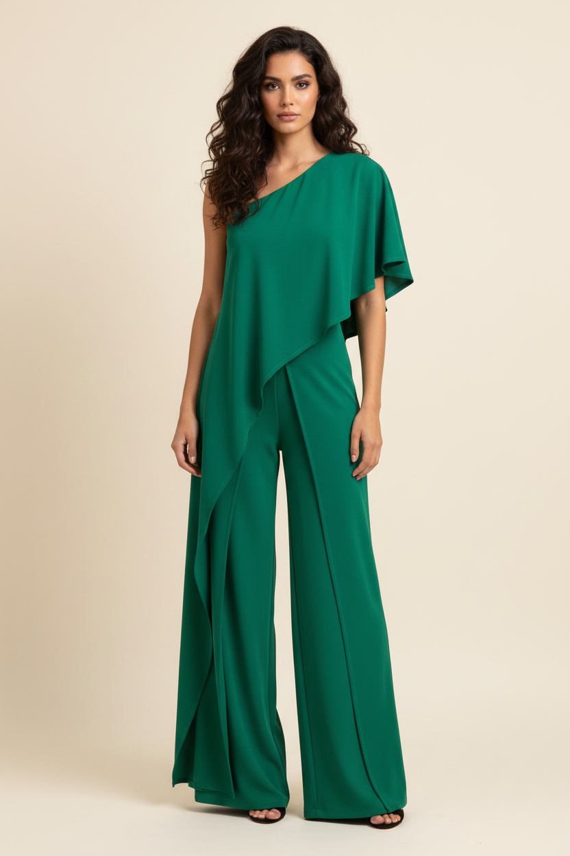 Tuta Esmeralda – Jumpsuit Donna Elegante Tinta Unita