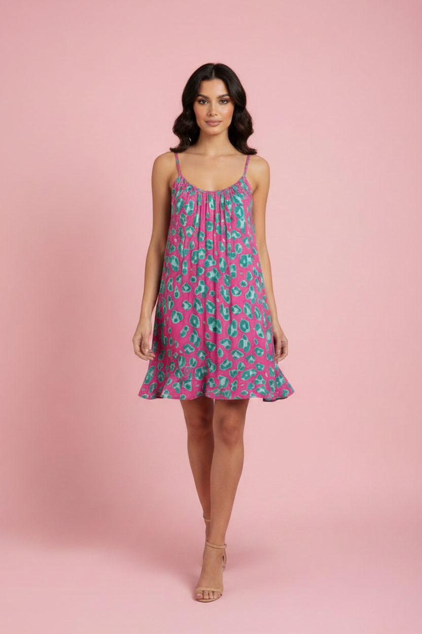 Vestito Florencia – Vestito Fantasia Animalier con Spalline Sottili