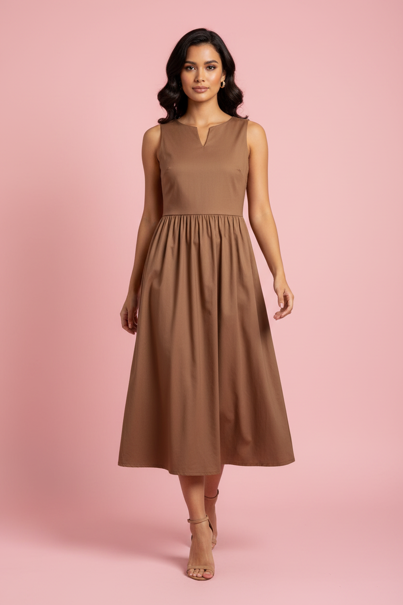 Vestito Lucrezia - Abito midi smanicato