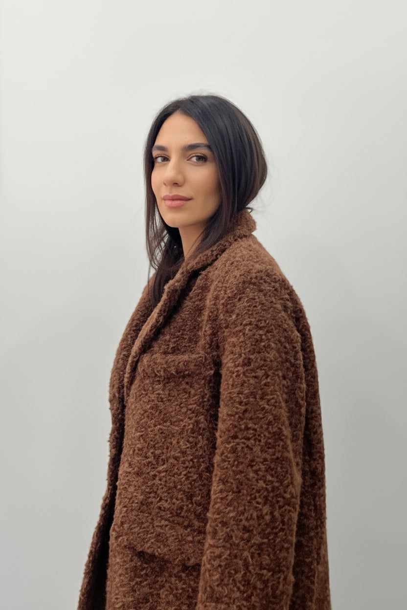 Blazer Olga Oversized Bouclé - Cappotto Elegante Donna