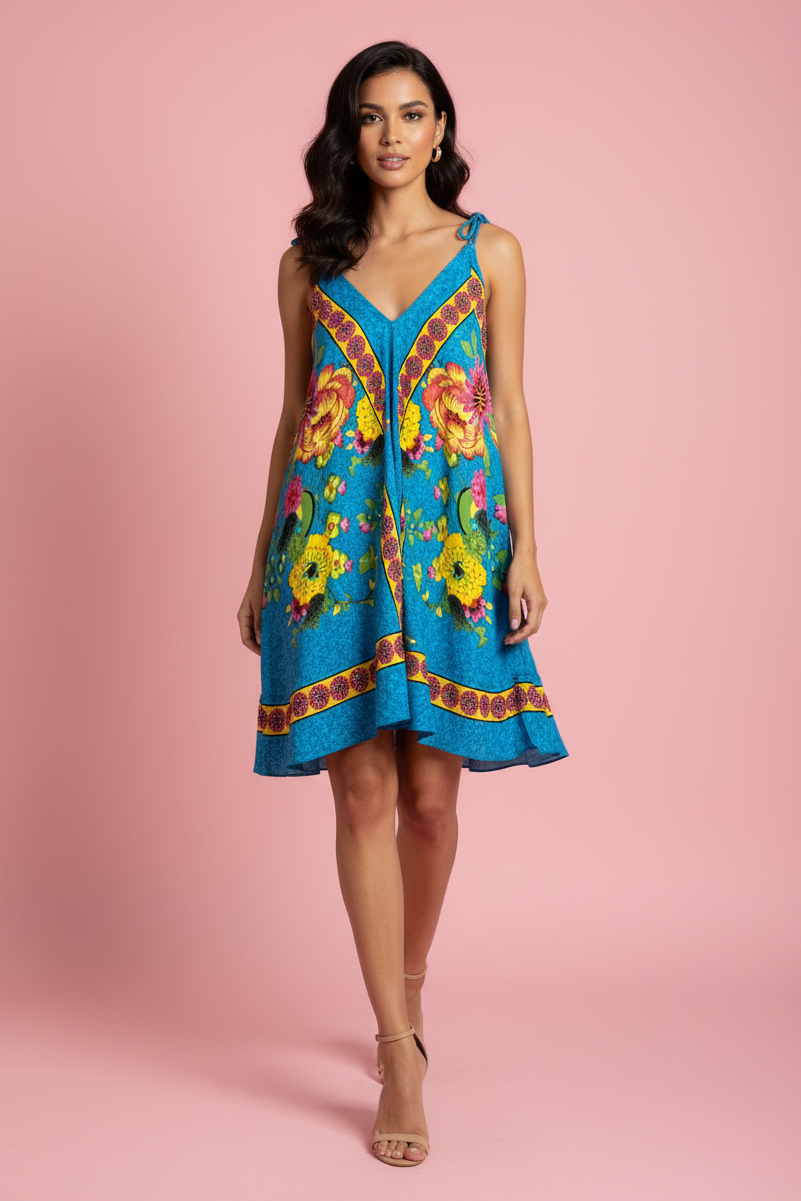 Vestito Arianna – Abito Corto Floreale con Spalline