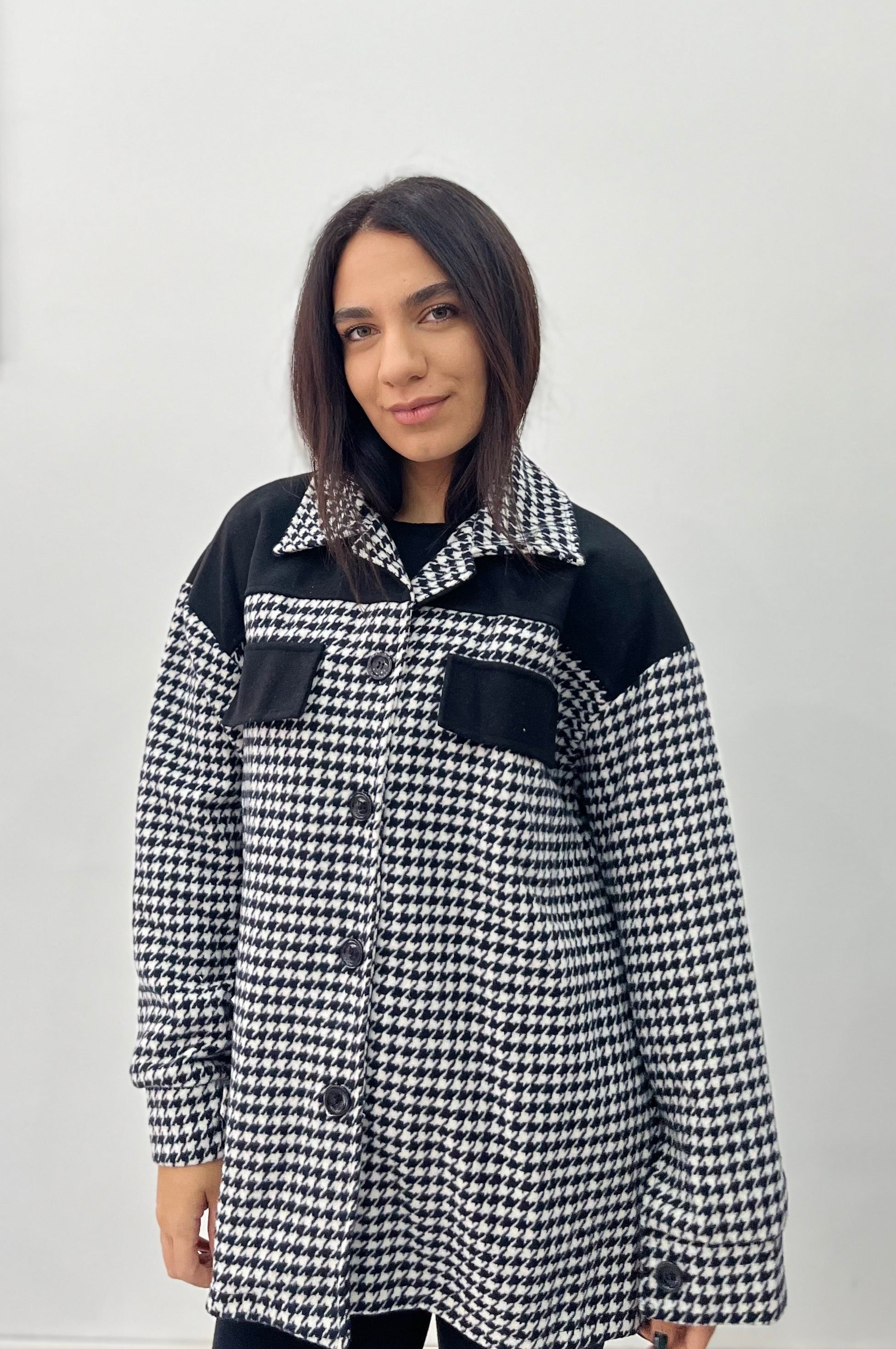 Camicione Paula Pied de Poule - Camicia Oversize Donna