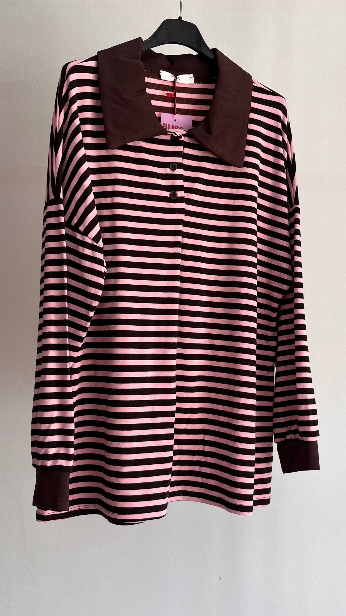 Top Brunella - Maglia a Righe con Colletto Polo