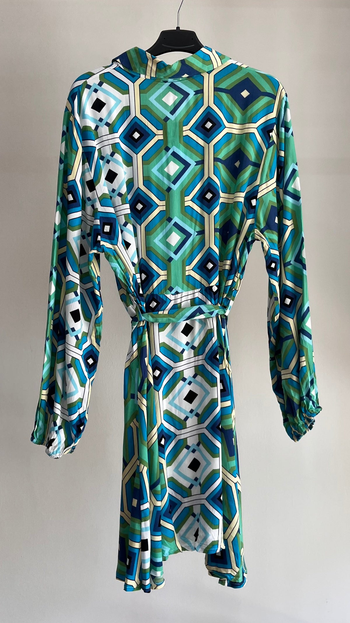 Vestito Gisella – Abito Chemisier Mini con Stampa Geometrica