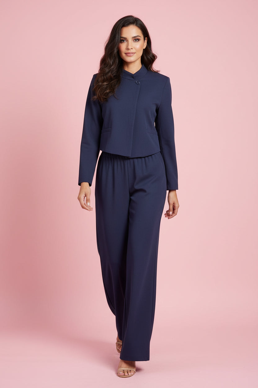 Tailleur Melina – Coordinato Elegante Blu Navy