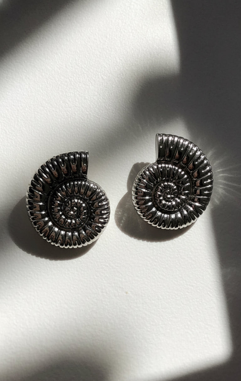 Orecchini Shell Spiral in acciaio