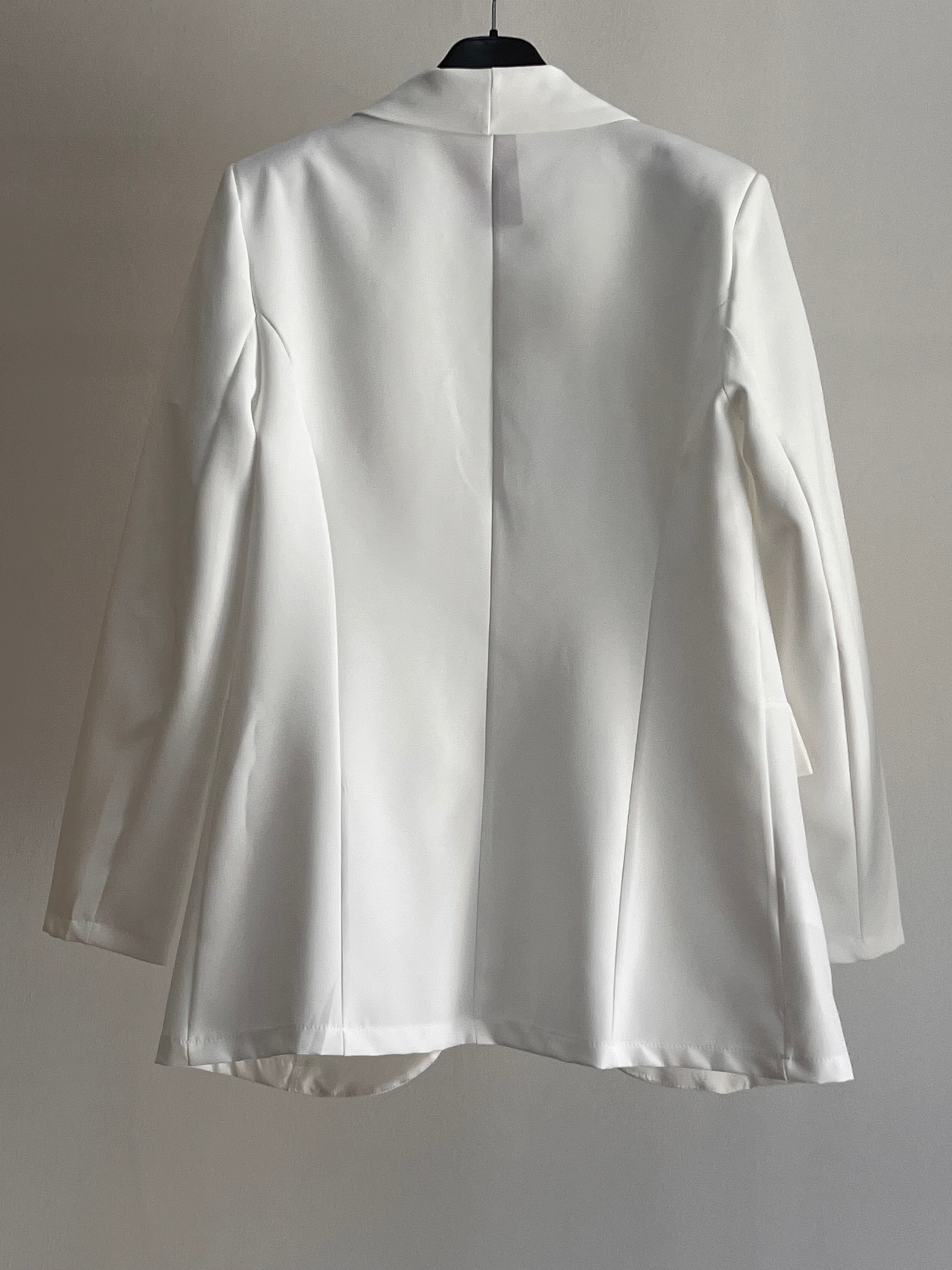 Blazer Donna Elegante – Giacca Strutturata Blu Notte e Bianco