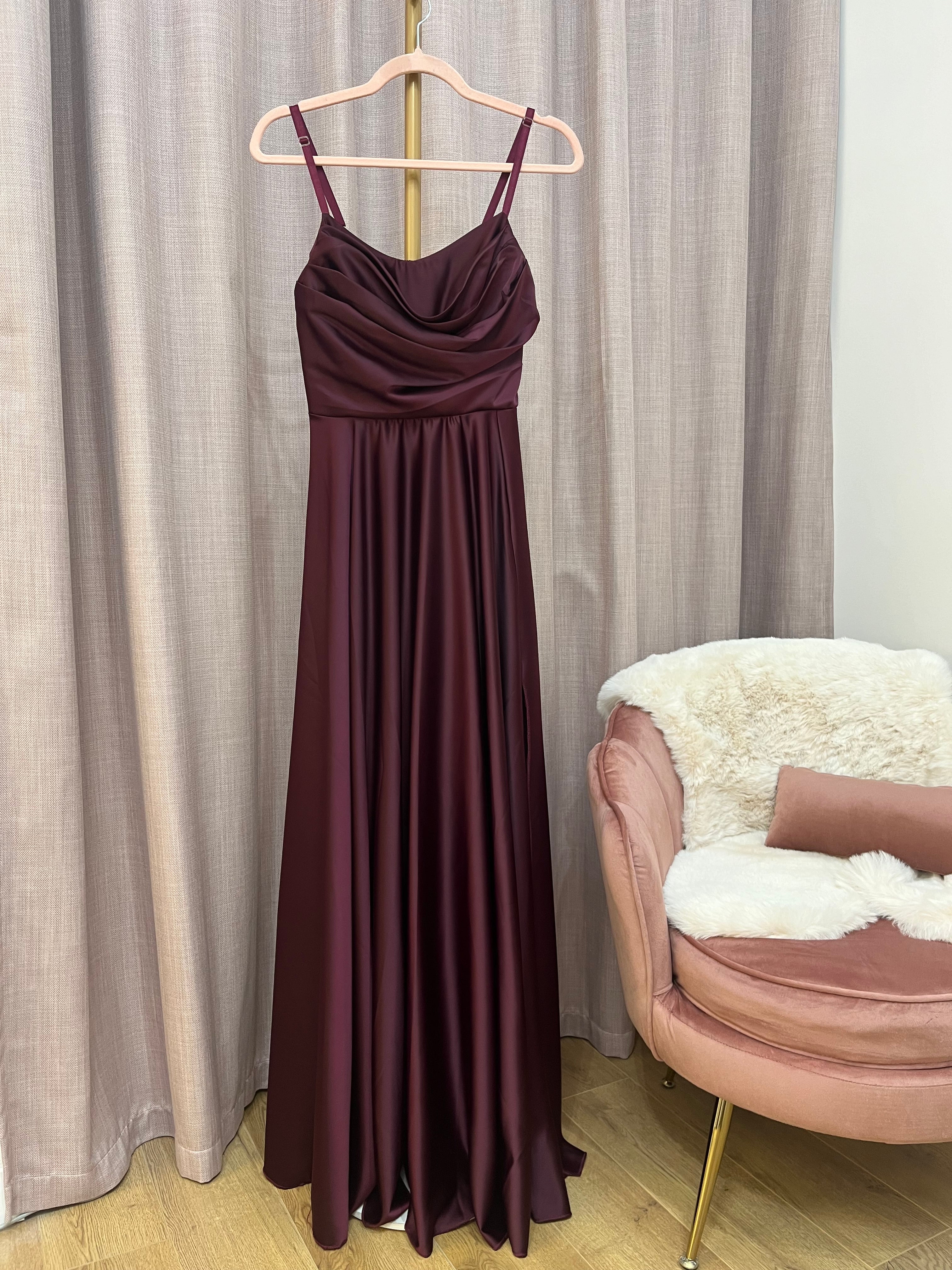 Abito Agata Lungo in Satin – Vestito Donna Elegante da Cerimonia