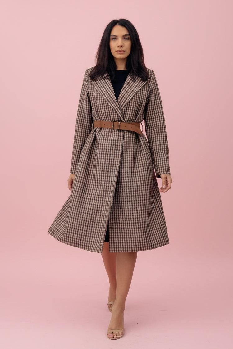 Trench Basilea – Quadri Tartan con Cintura