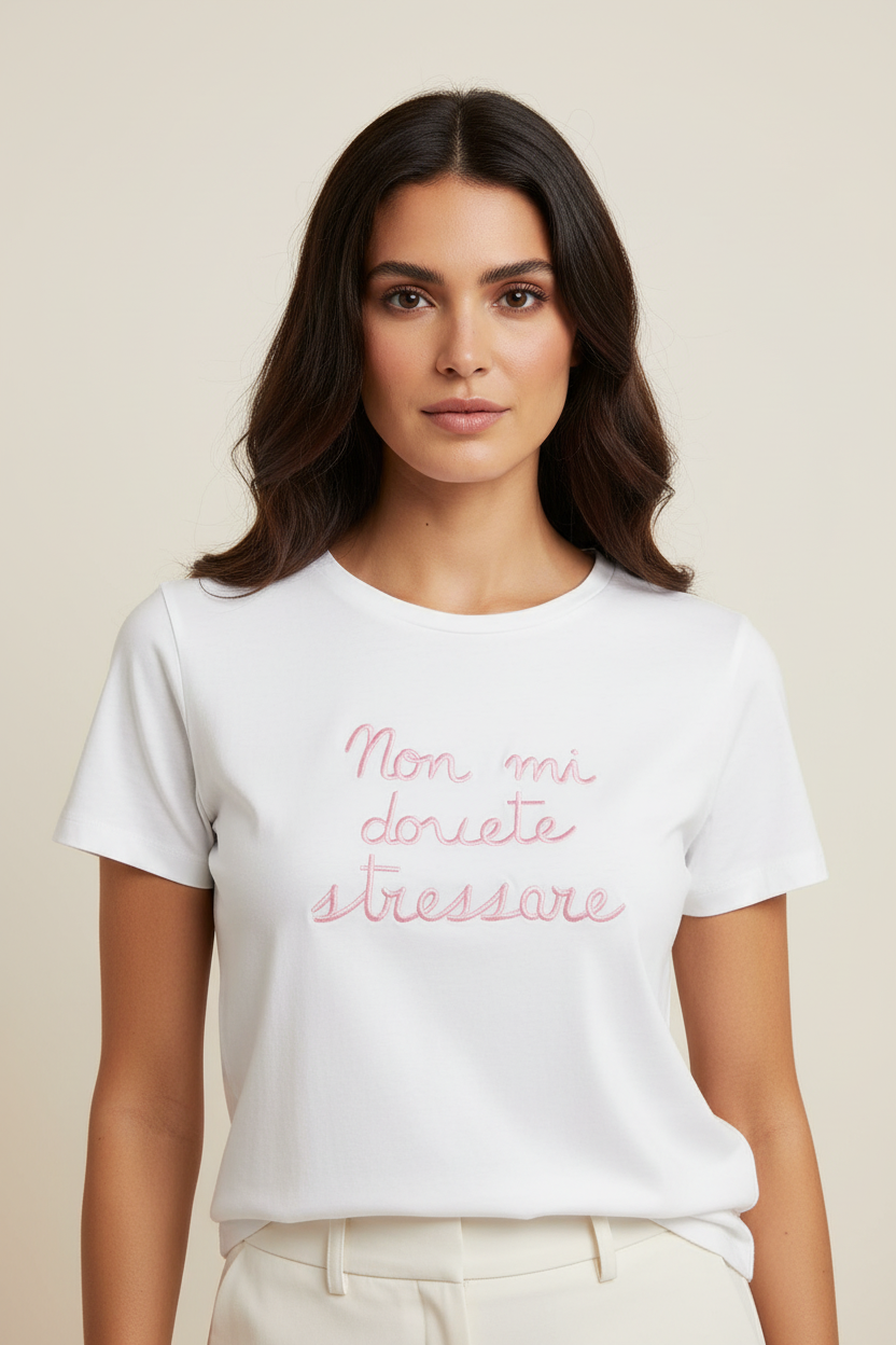 T-shirt Donna con Scritta Simpatica - Taglia Unica S-L