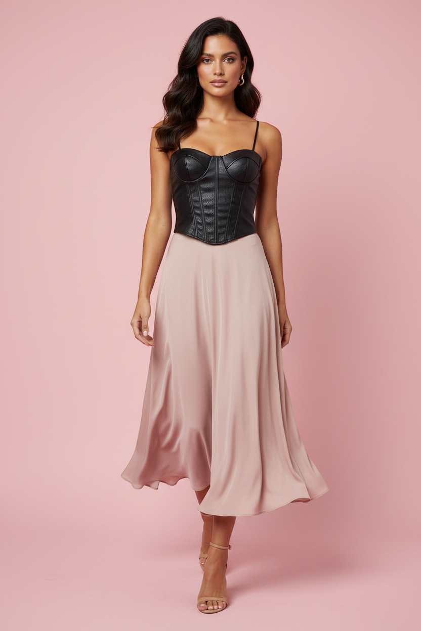 Top Corsetto Rosaria – Effetto Pelle con Zip