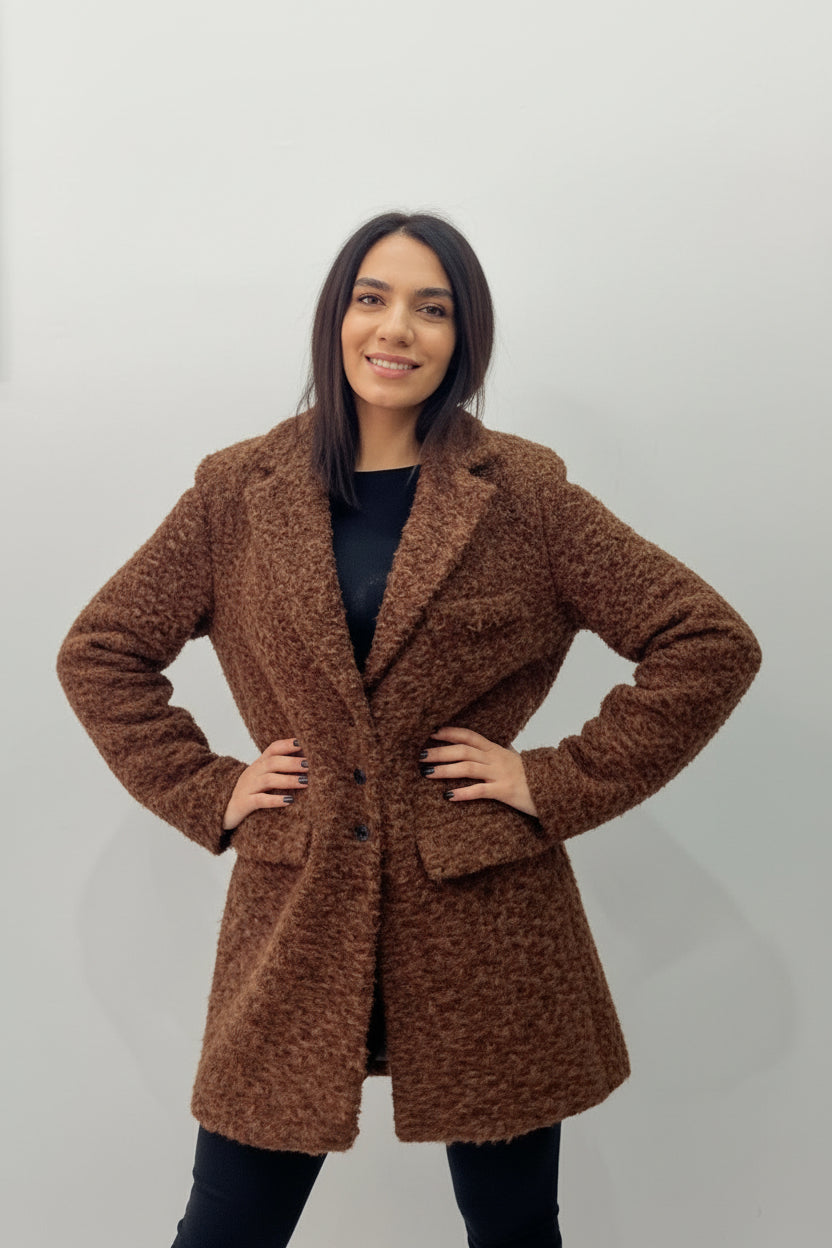 Blazer Olga Oversized Bouclé - Cappotto Elegante Donna
