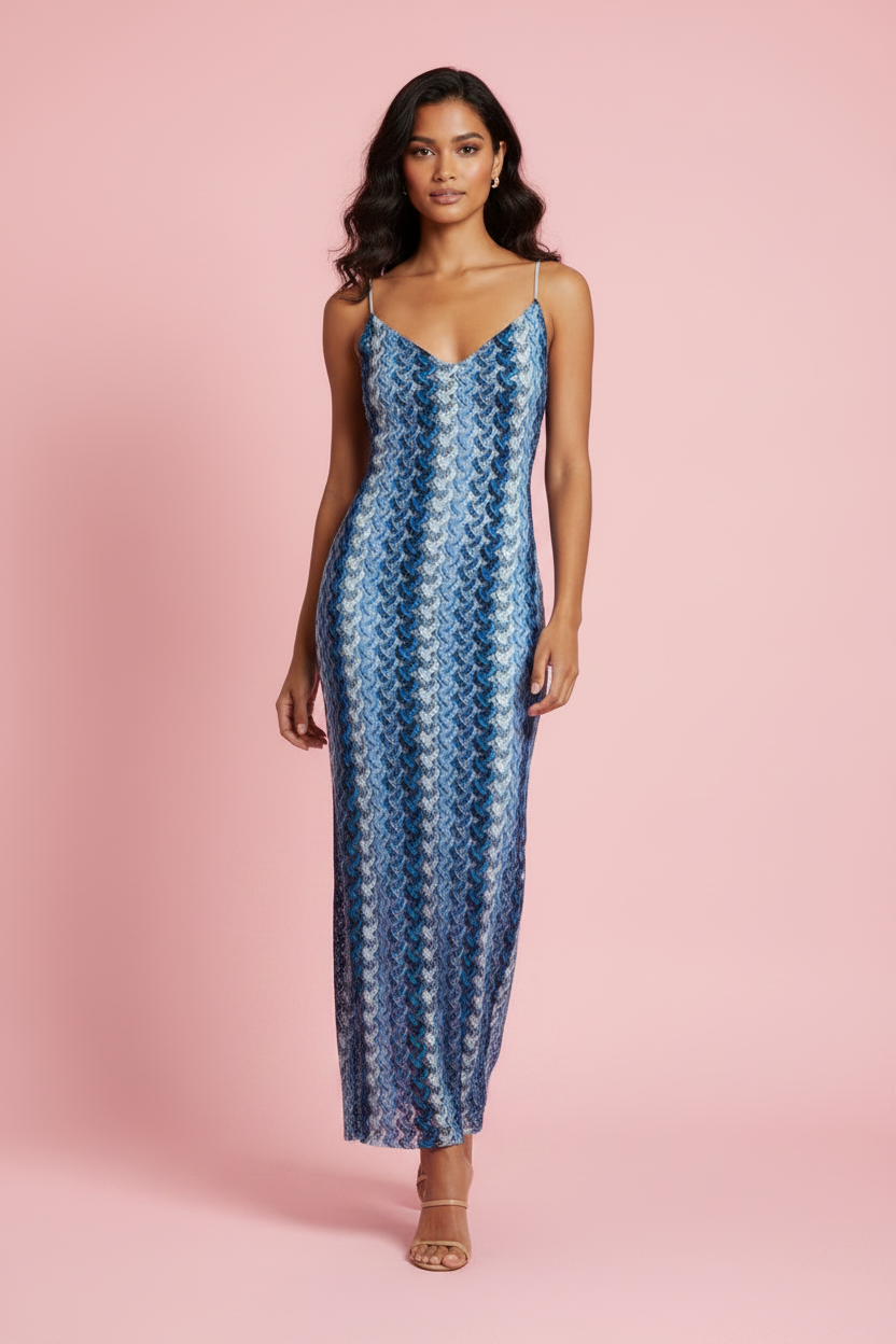 Vestito Nerea – Abito Midi in Pizzo Blu